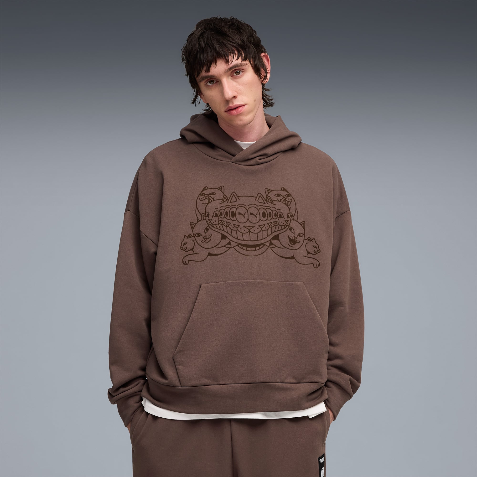 Puma X Ripndip Boxy Erkek Kahverengi Sweatshirt