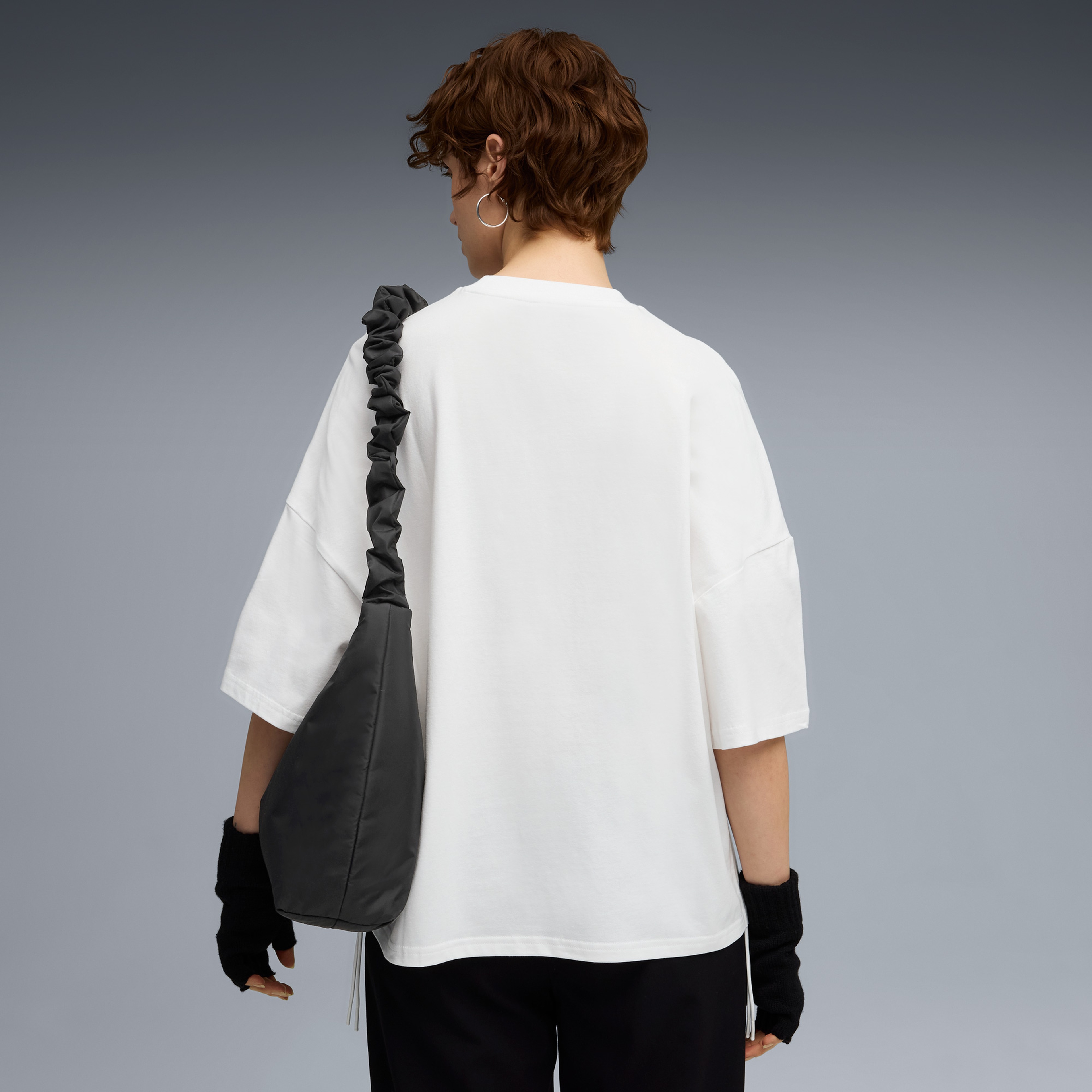 Puma Dare To Oversized Ruched Kadın Beyaz T-Shirt