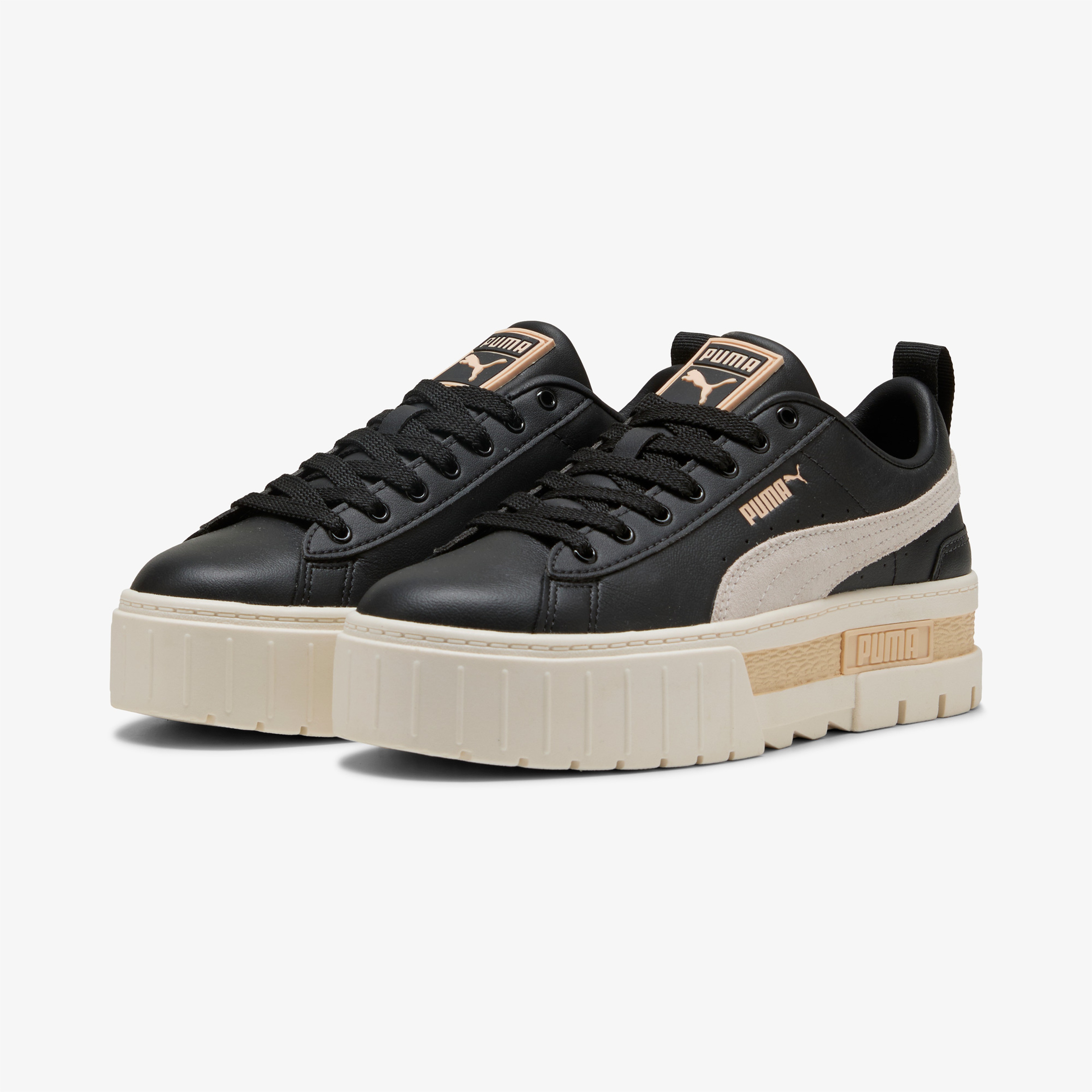 Puma Mayze Leather Kadın Siyah Spor Ayakkabı