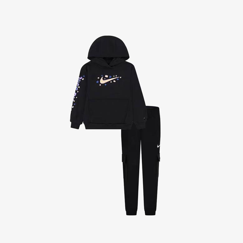 Nike Essentials Aop Fleece Hood Çocuk Siyah Sweatshirt