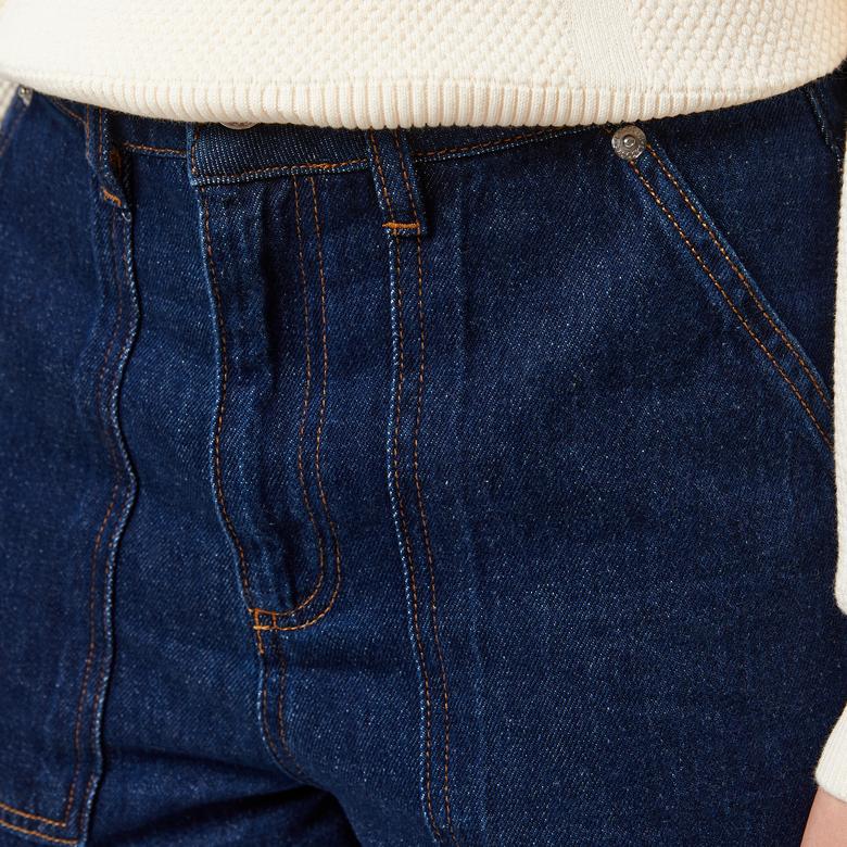 Kadın Straight Fit Koyu Mavi Pantolon