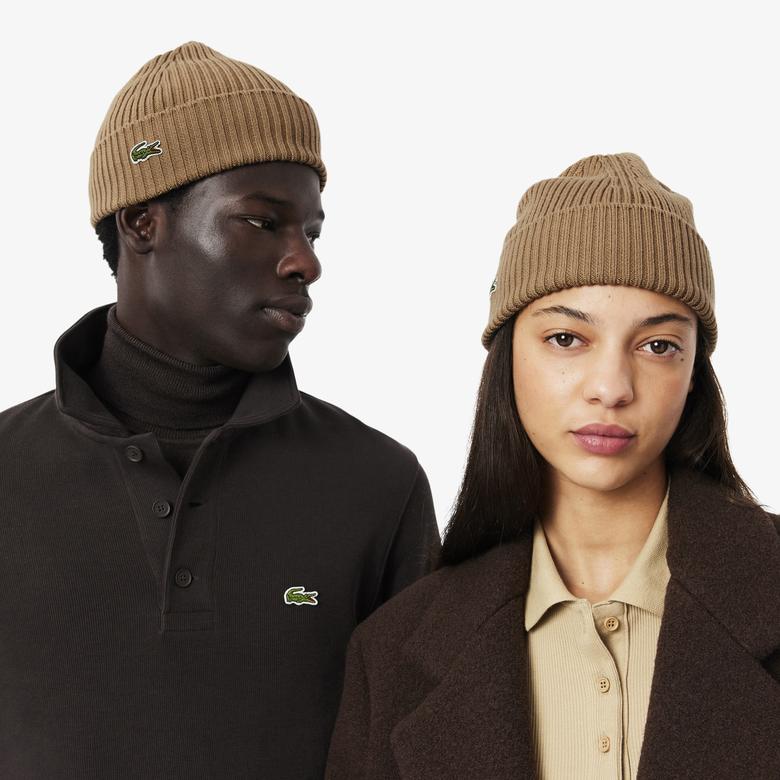 Unisex Yün Açık Kahverengi Bere
