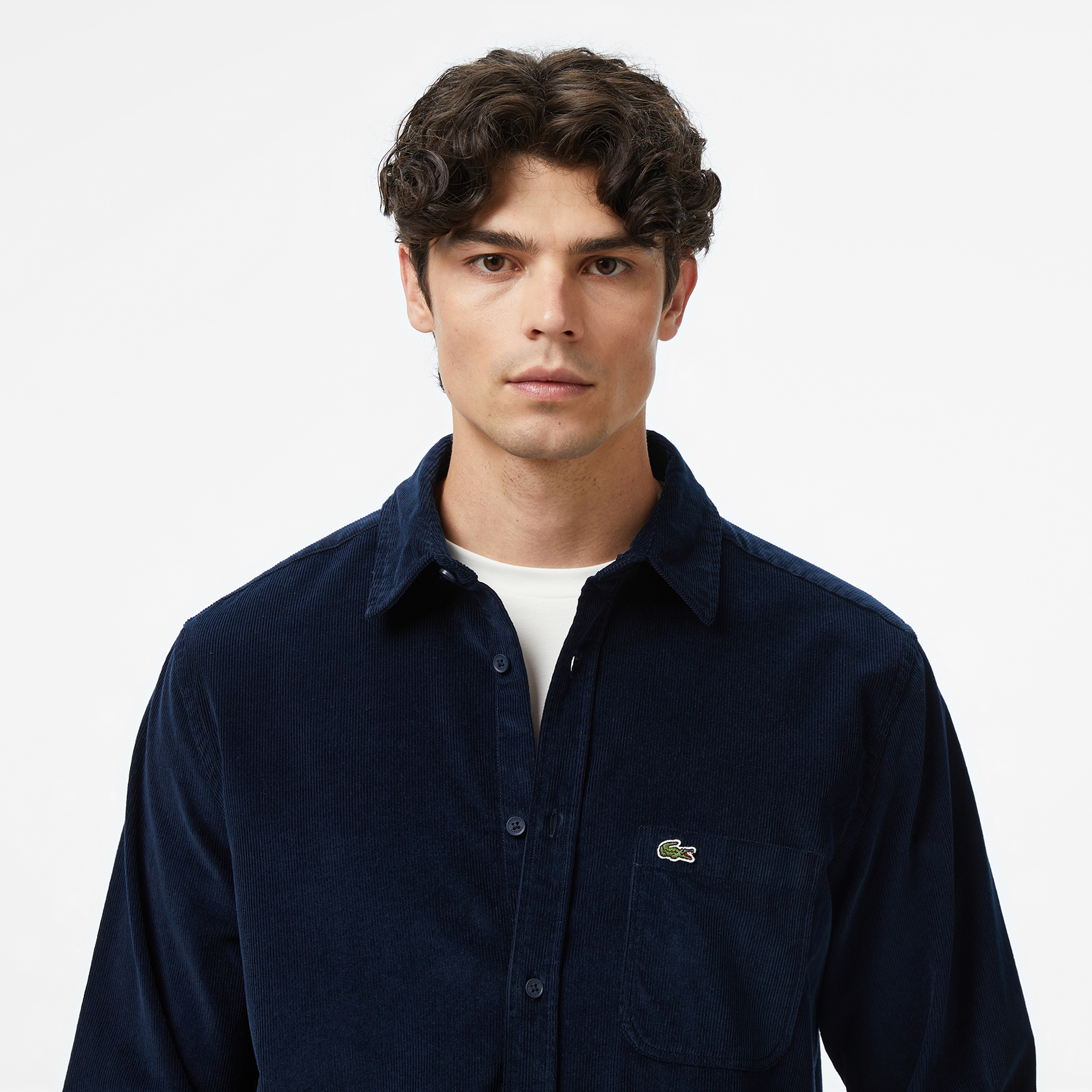 Erkek Regular Fit Kadife Lacivert Gömlek