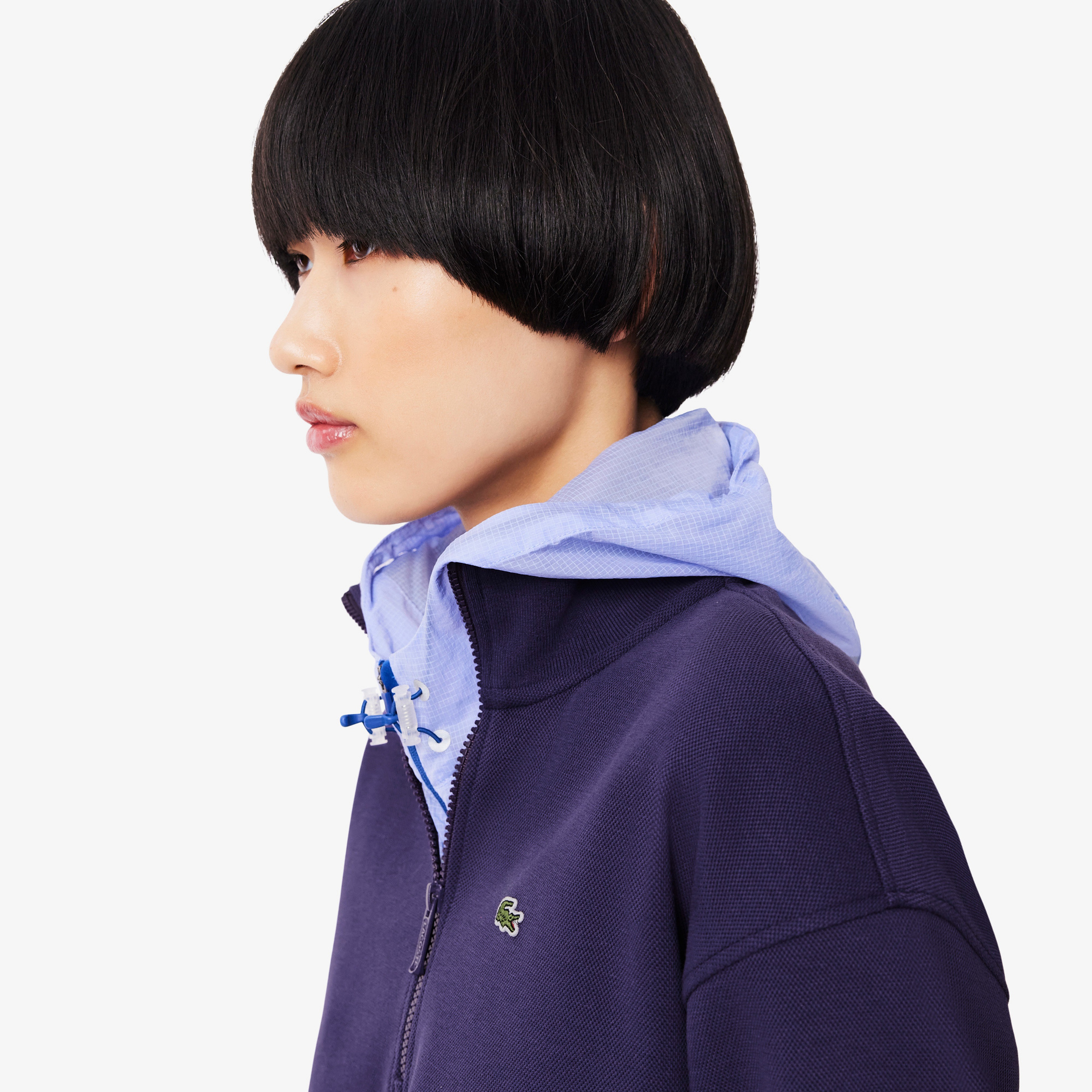 Kadın Relaxed Fit Yarım Fermuarlı Mor Sweatshirt