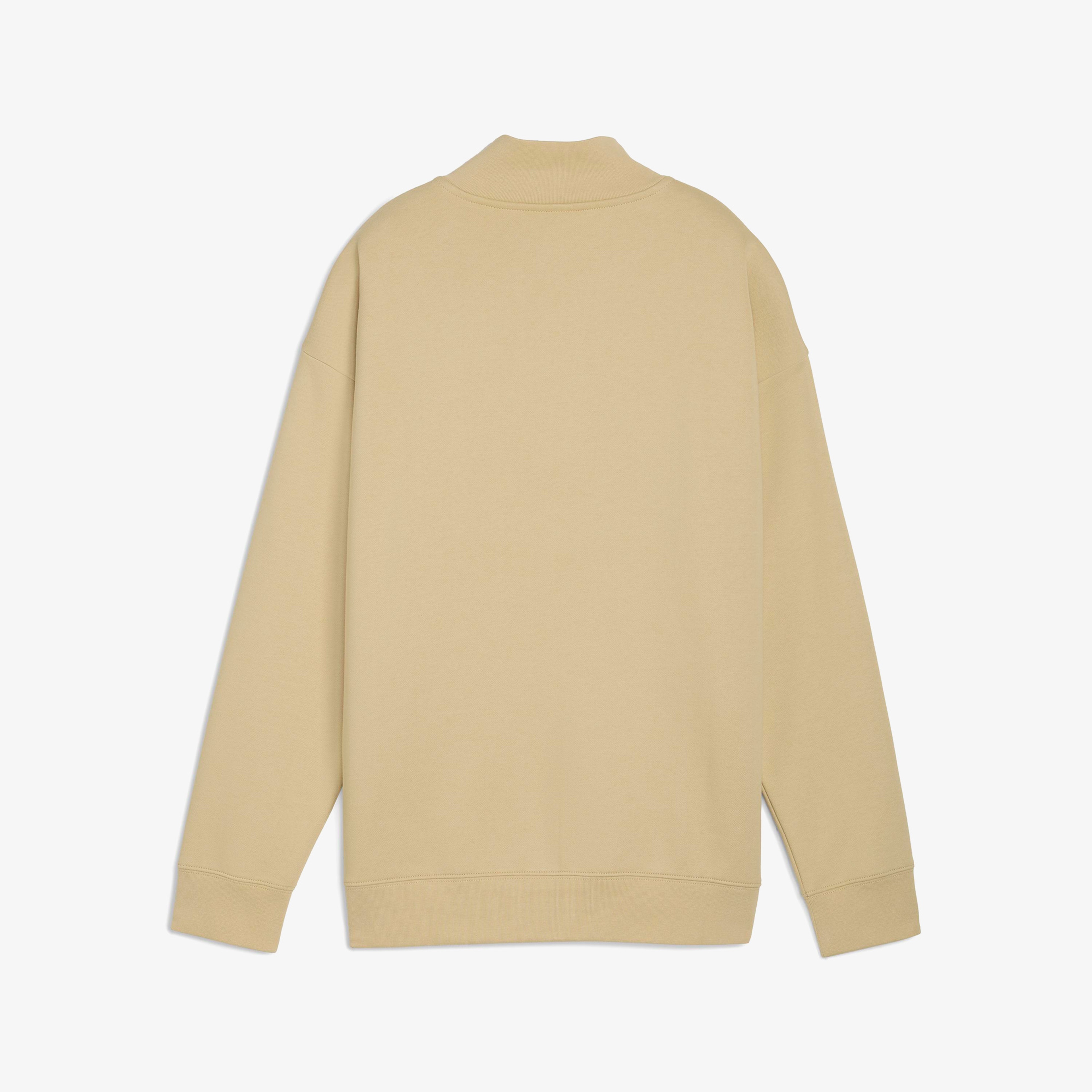 Puma Essential Script Half-Zip Crew Kadın Gri Sweatshirt