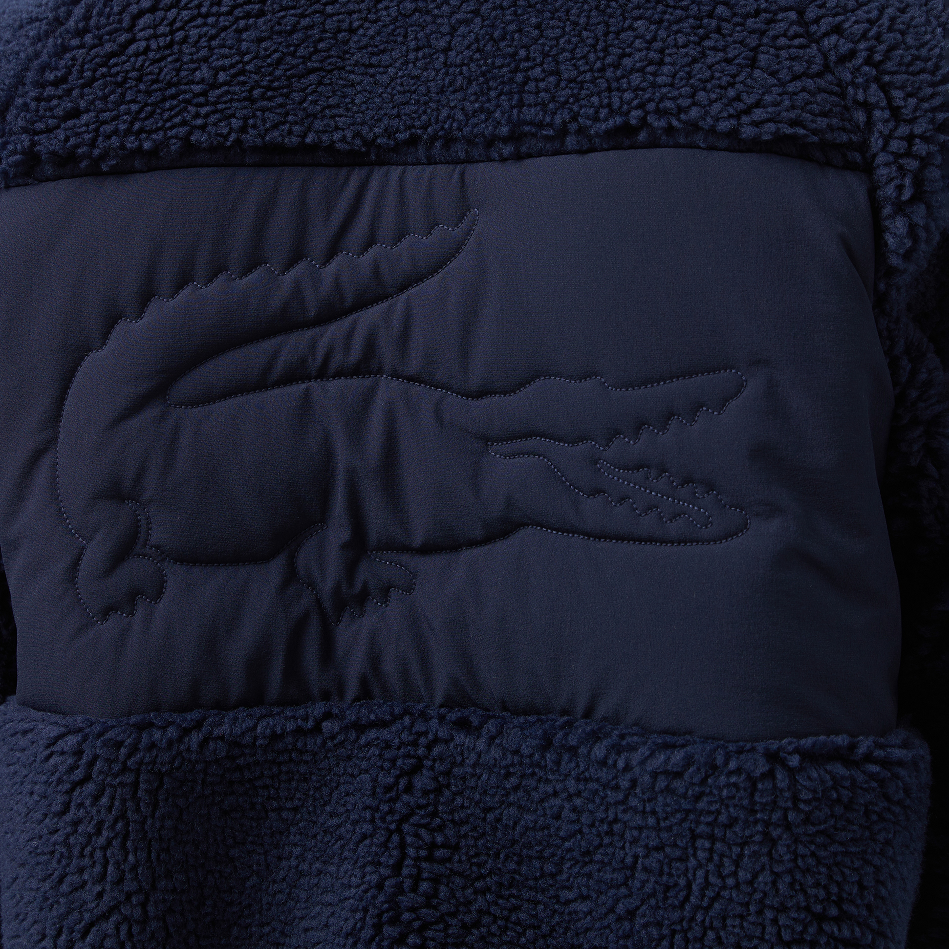 Erkek Dik Yaka Renk Bloklu Lacivert Ceket