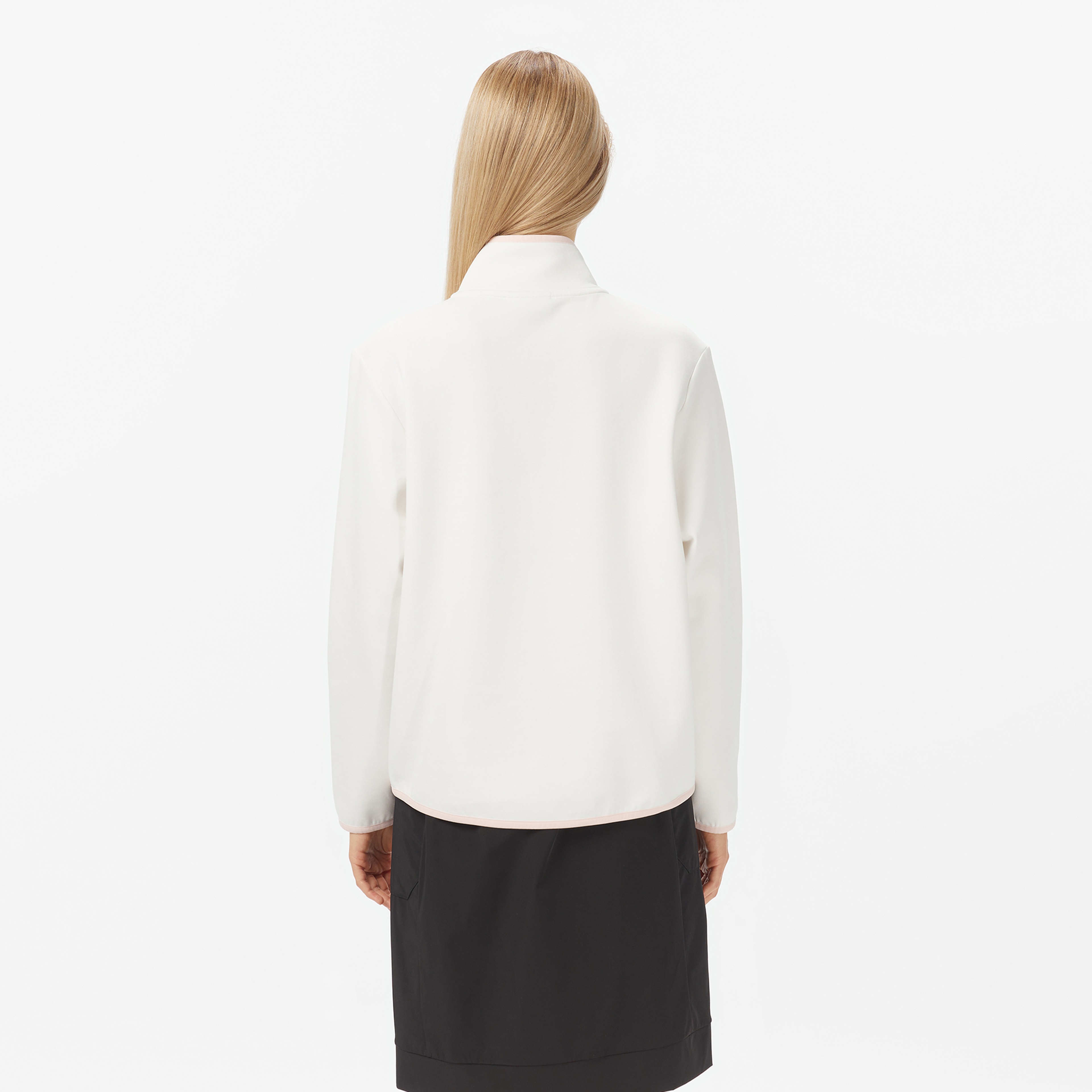 Kadın Regular Fit Yarım Fermuarlı Beyaz Sweatshirt