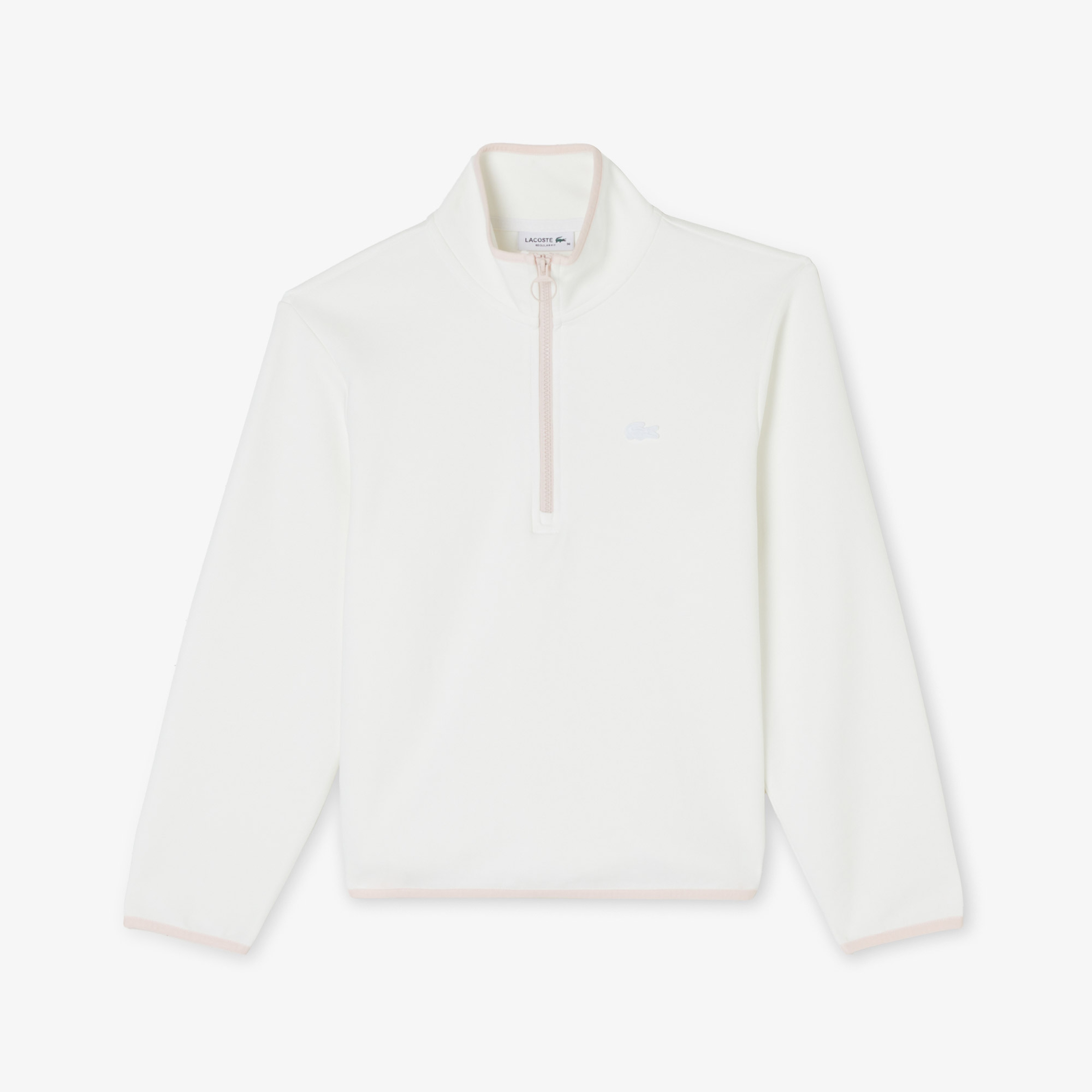 Kadın Regular Fit Yarım Fermuarlı Beyaz Sweatshirt