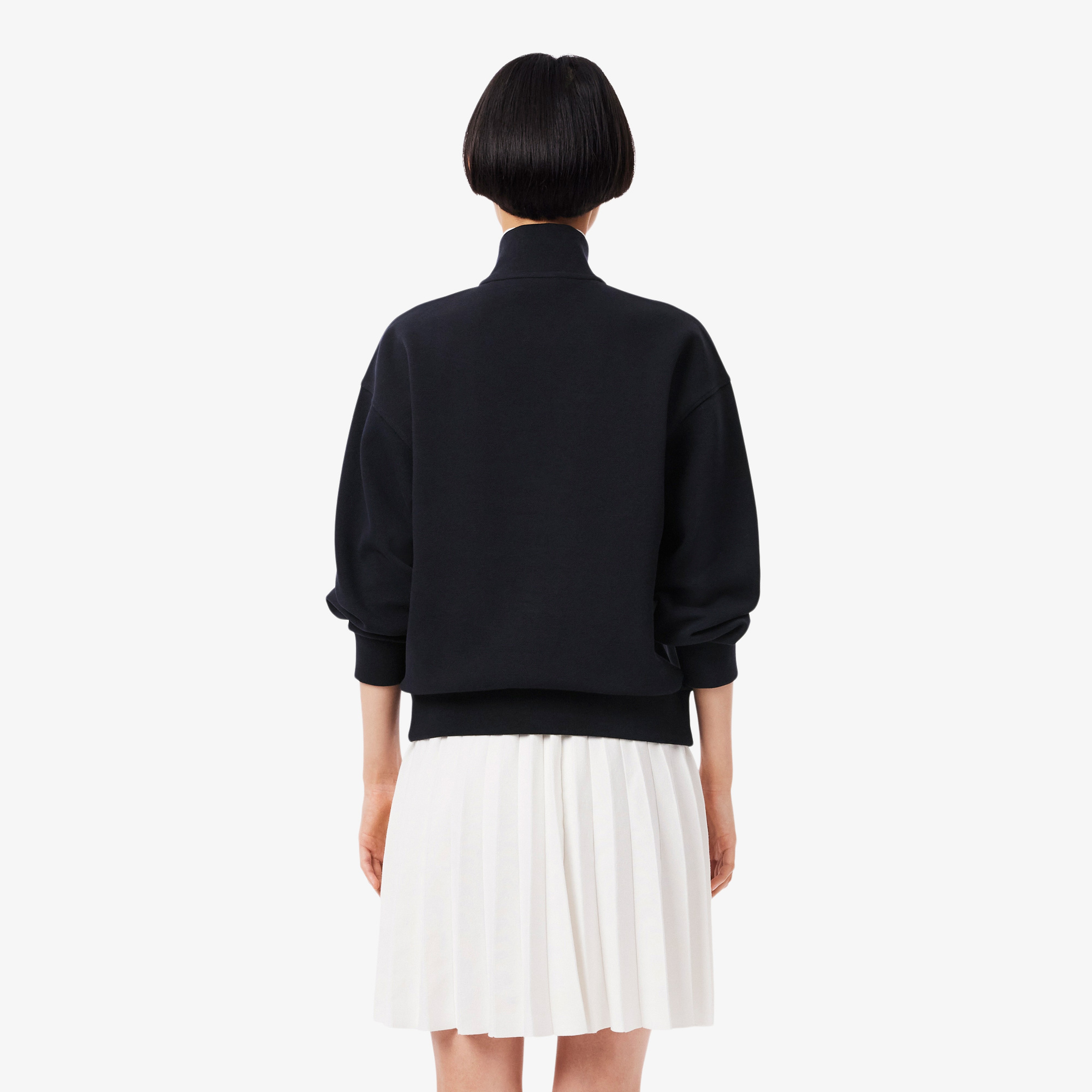 Lacoste Relaxed Fit Yarım Fermuarlı Kadın Lacivert Sweatshirt