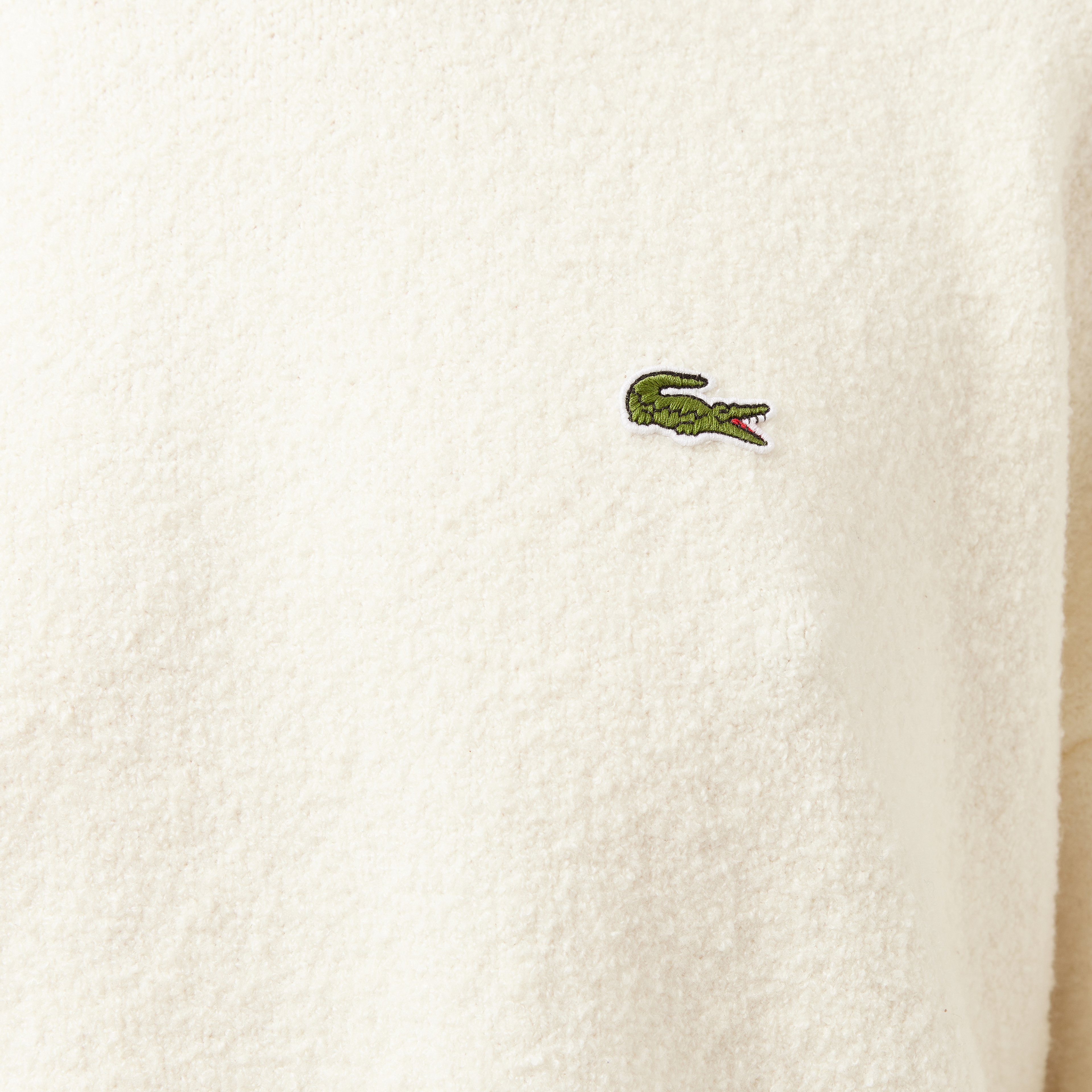 Kadın Loose Fit Bisiklet Yaka Çizgili Krem Kazak