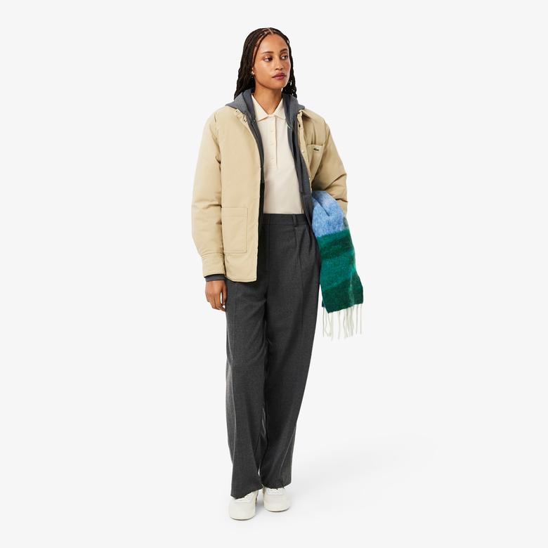 Kadın Regular Fit Uzun Kollu Krem Polo