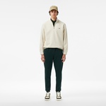 Erkek Classic Fit Yarım Fermuarlı Krem Sweatshirt