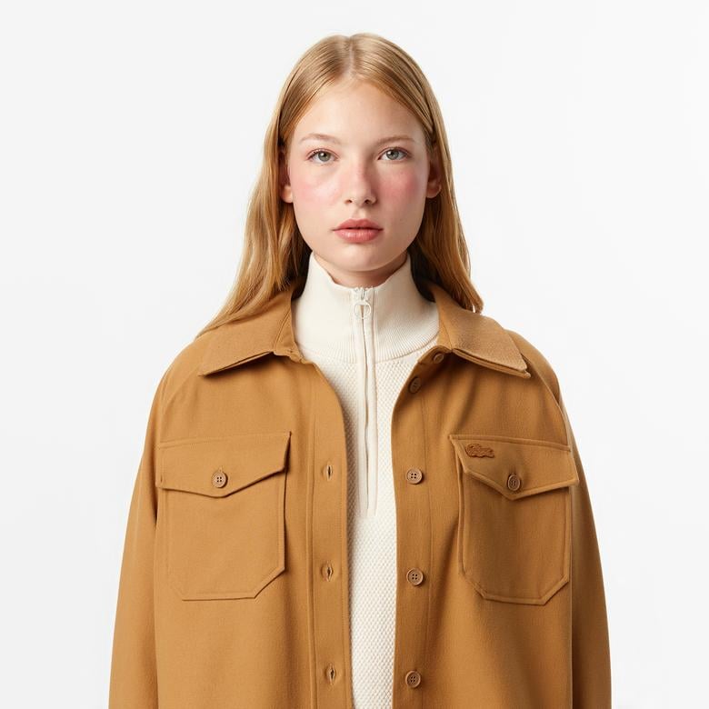 Kadın Regular Fit Kahverengi Dış Gömlek