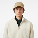 Erkek Classic Fit Yarım Fermuarlı Krem Sweatshirt