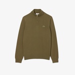 Lacoste Erkek Regular Fit Yarım Fermuarlı Haki Kazak