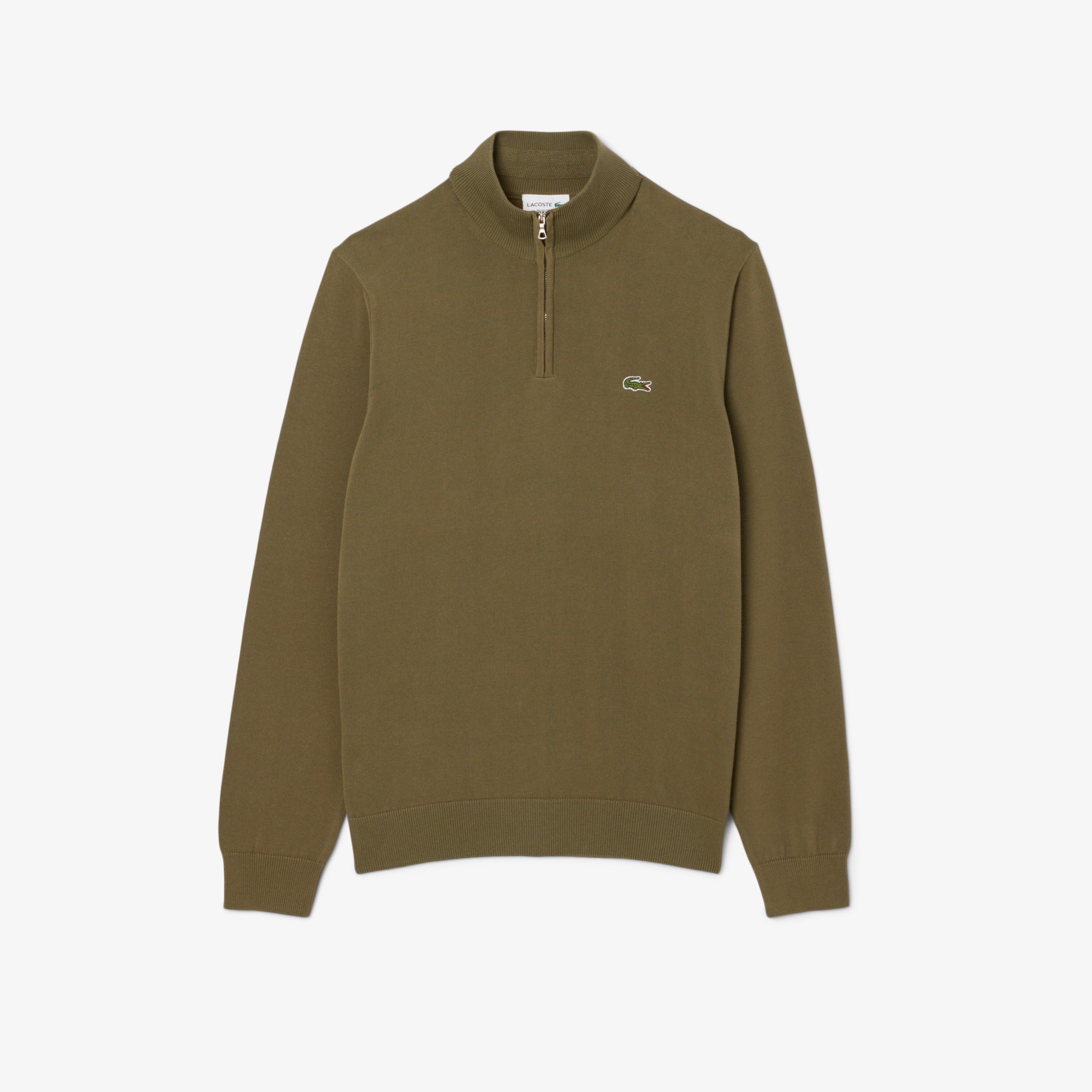 Lacoste Erkek Regular Fit Yarım Fermuarlı Haki Kazak