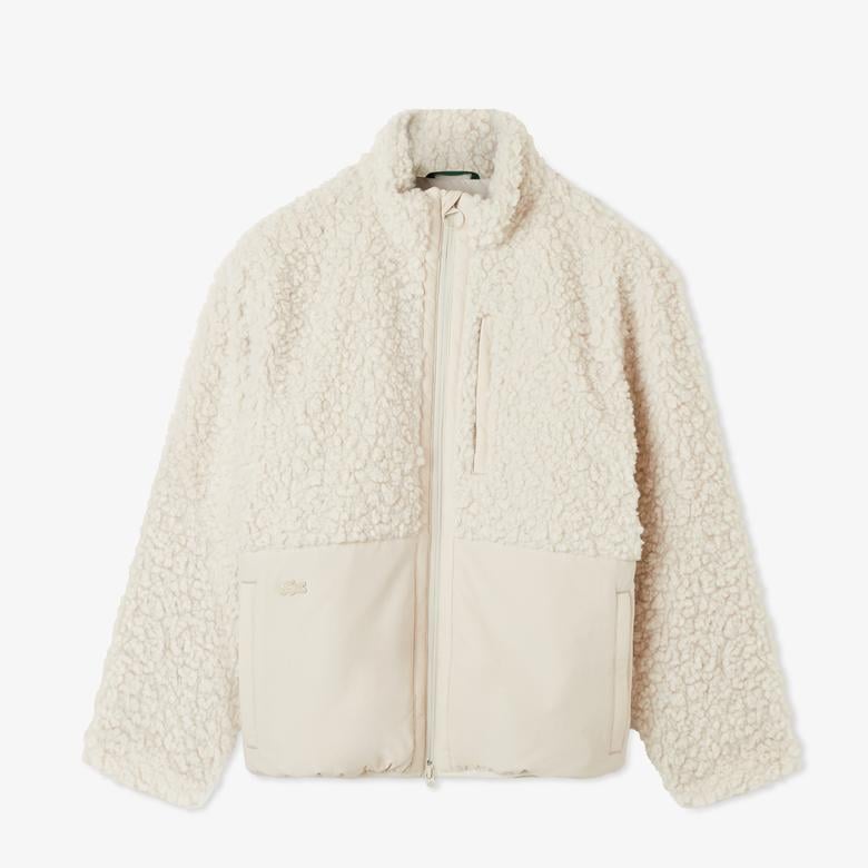 Kadın Dik Yaka Beyaz Ceket