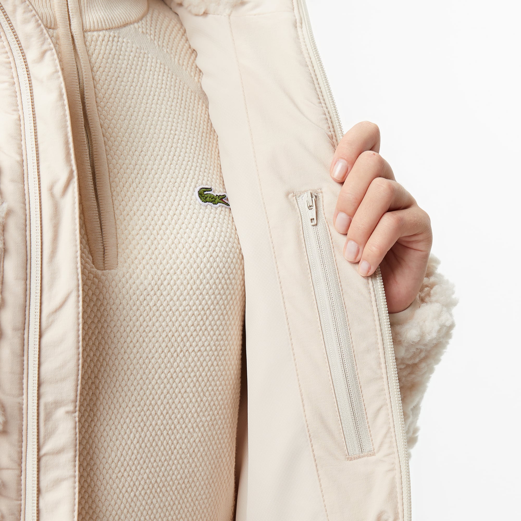 Kadın Dik Yaka Beyaz Ceket