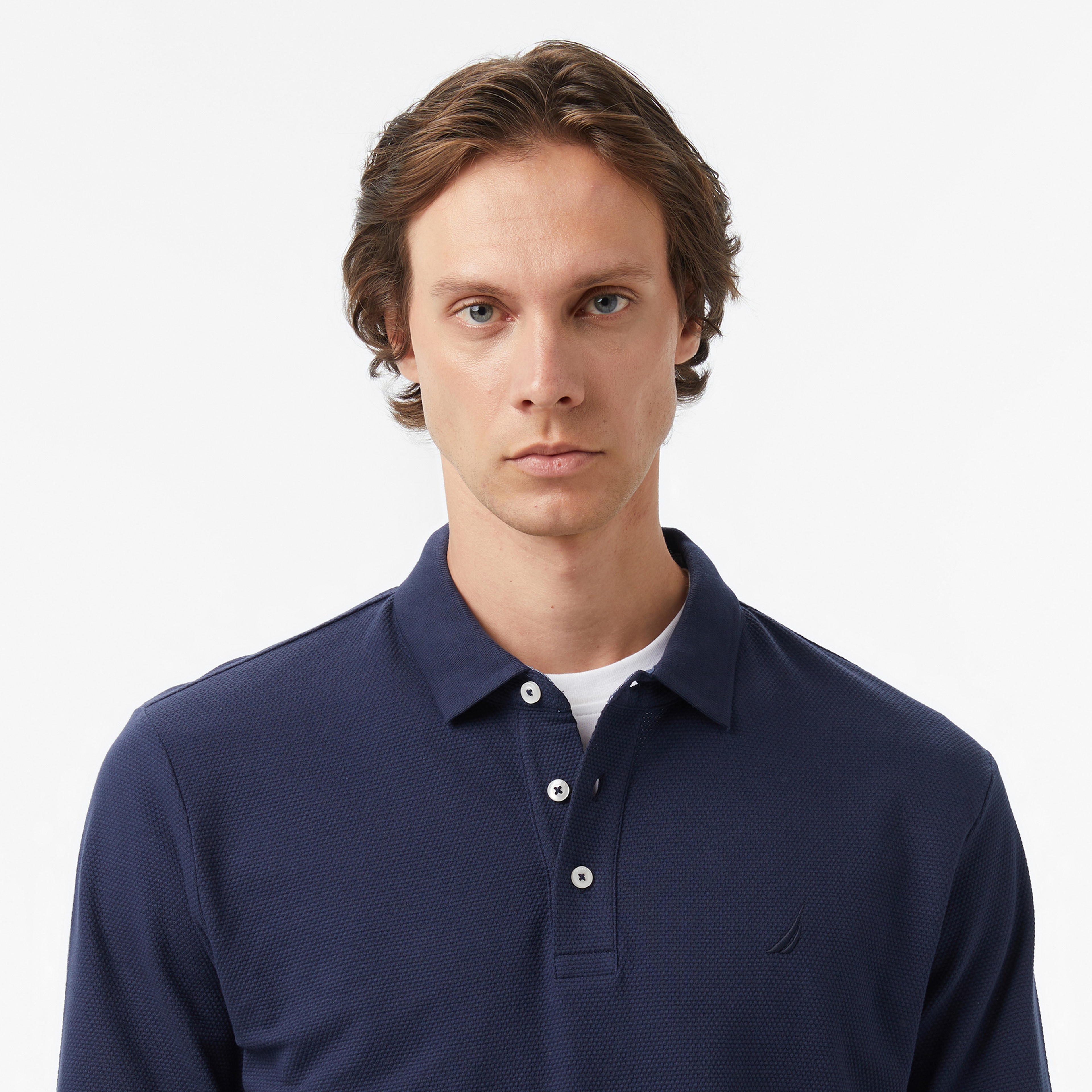 Nautica Classic Fit Erkek Lacivert Uzun Kollu Polo Yaka T-shirt