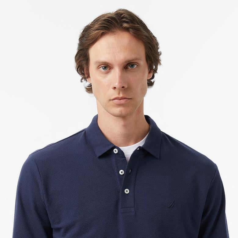 Nautica Classic Fit Erkek Lacivert Uzun Kollu Polo Yaka T-shirt