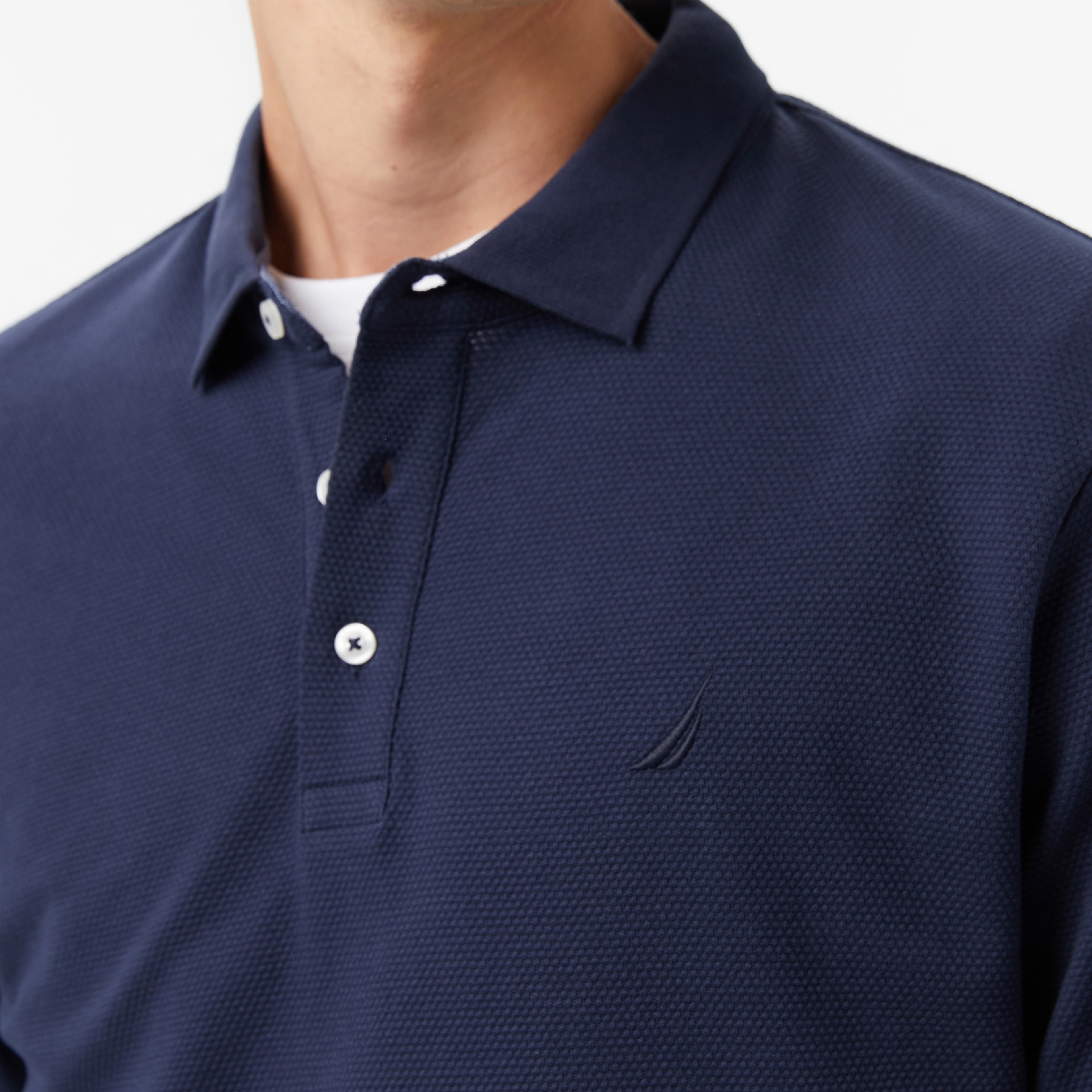 Nautica Classic Fit Erkek Lacivert Uzun Kollu Polo Yaka T-shirt