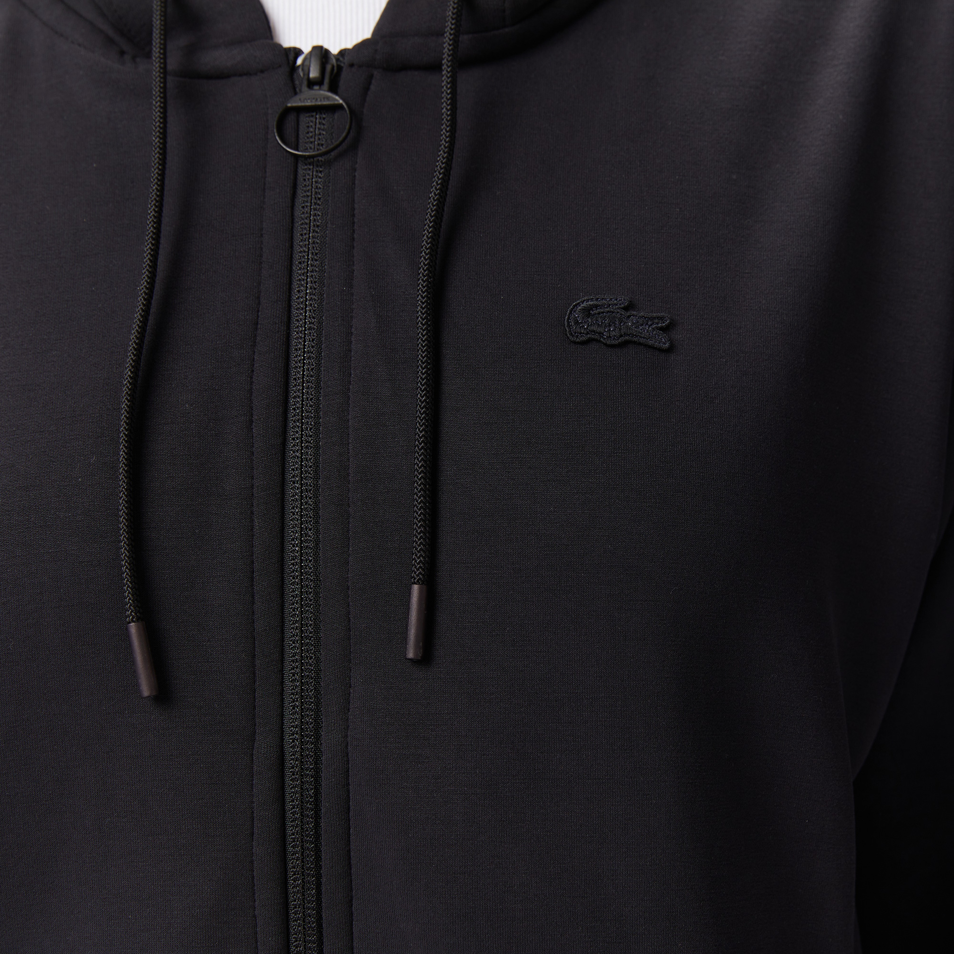 Lacoste Kadın Relaxed Fit Kapüşonlu Siyah Sweatshirt