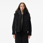 Kadın Kapüşonlu Siyah Yelek