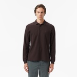 Nautica Classic Fit Uzun Kollu Polo Yaka Erkek Kahverengi T-shirt,