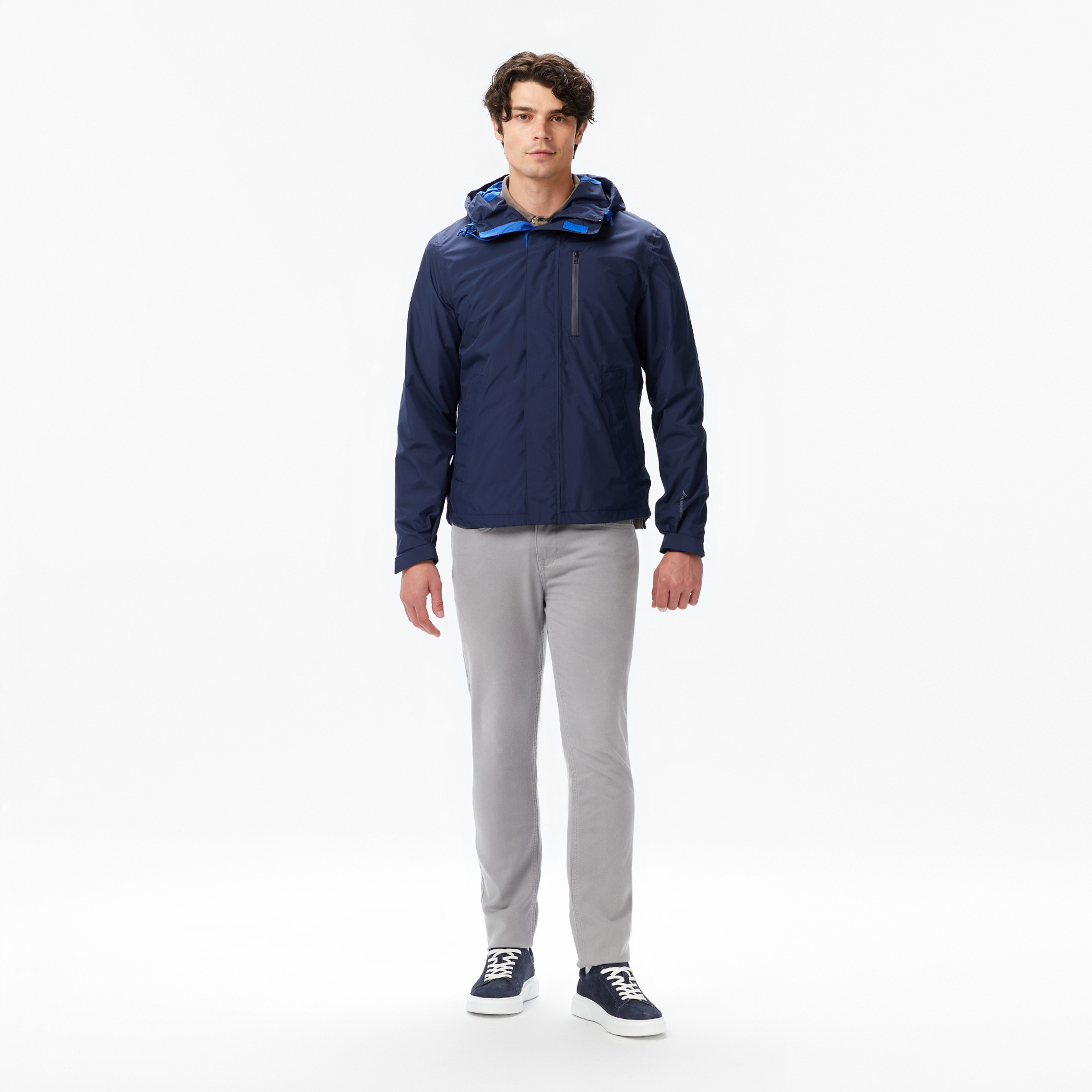 Nautica Erkek Lacivert Regular Fit Kapüşonlu Su Geçirmez Mont