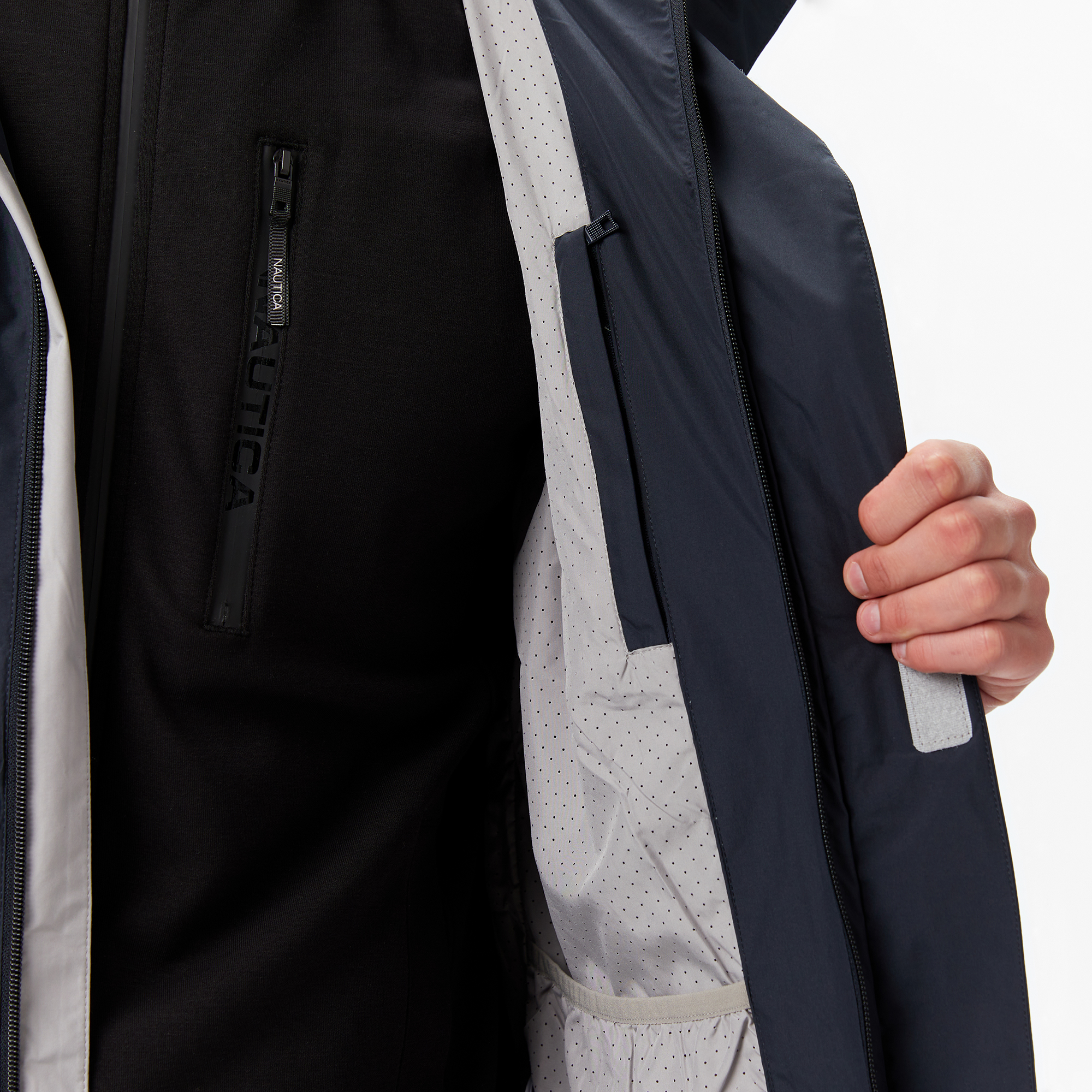 Nautica Regular Fit Siyah Erkek Yağmurluk