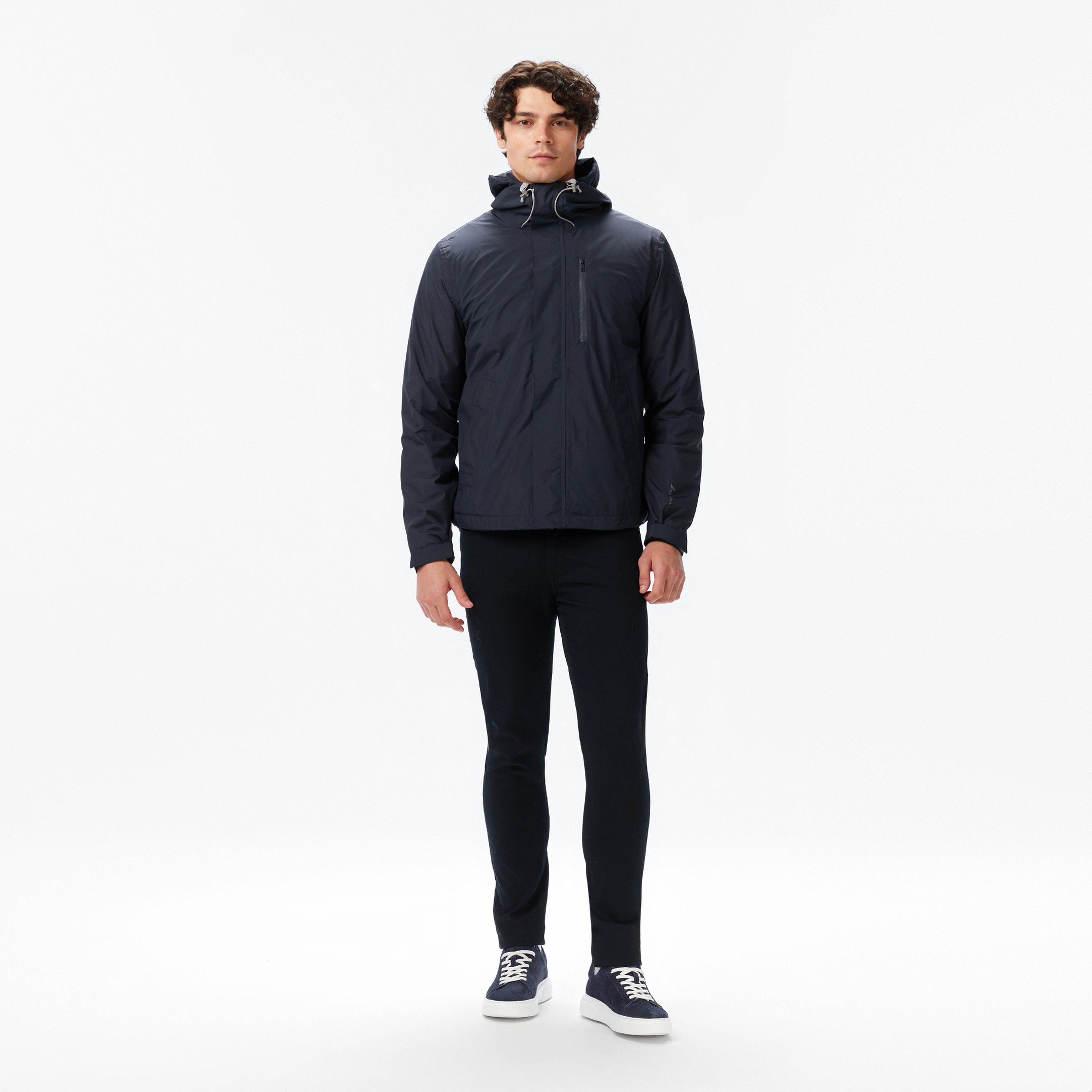 Nautica Erkek Siyah Regular Fit Kapüşonlu Su Geçirmez Mont