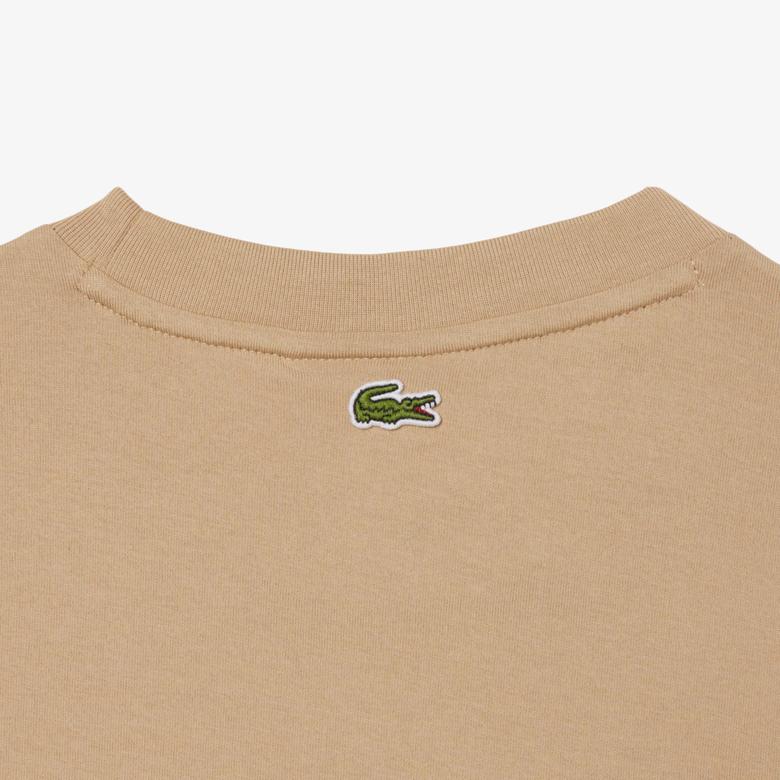 Lacoste Print Cotton Kadın Bej T-Shirt