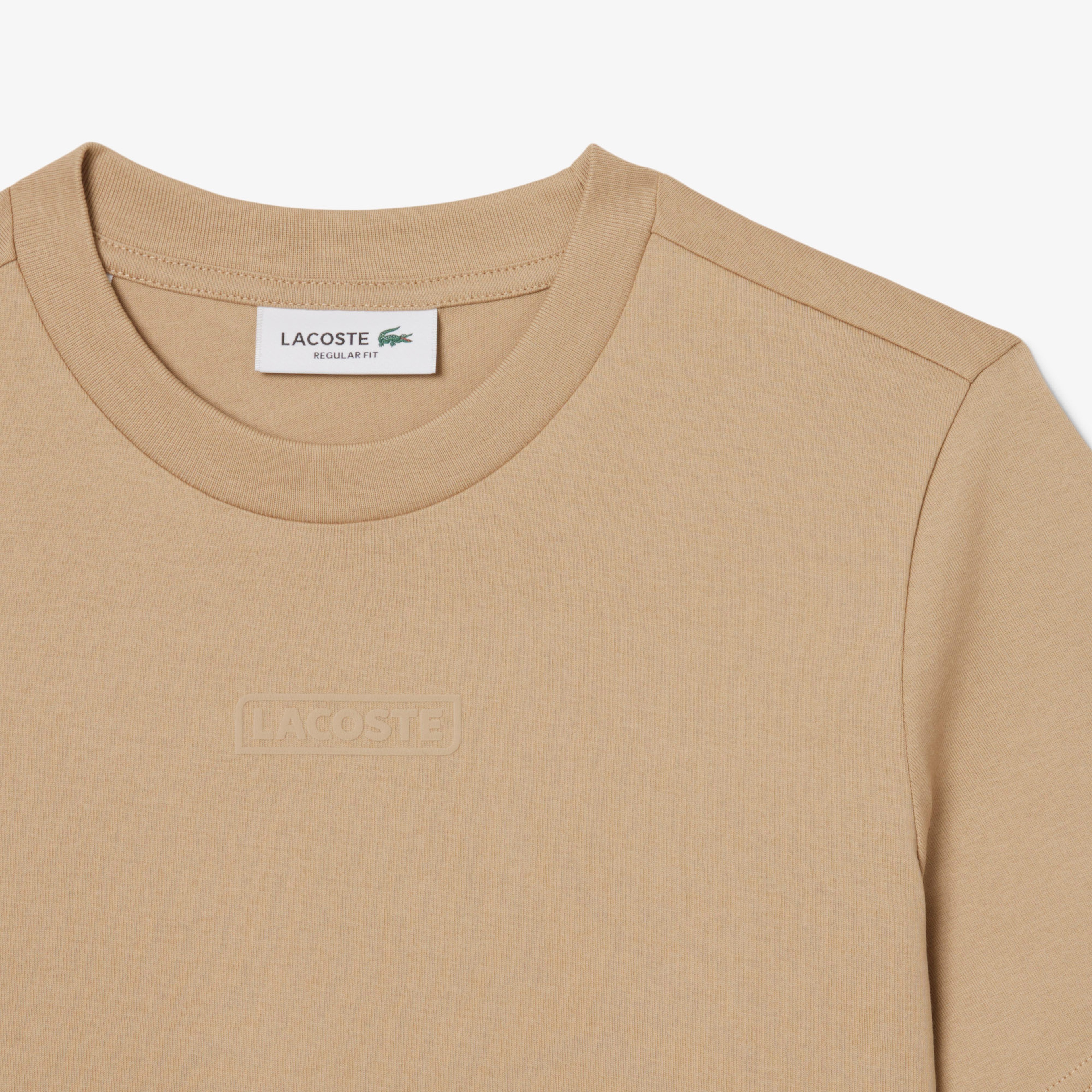 Lacoste Print Cotton Kadın Bej T-Shirt