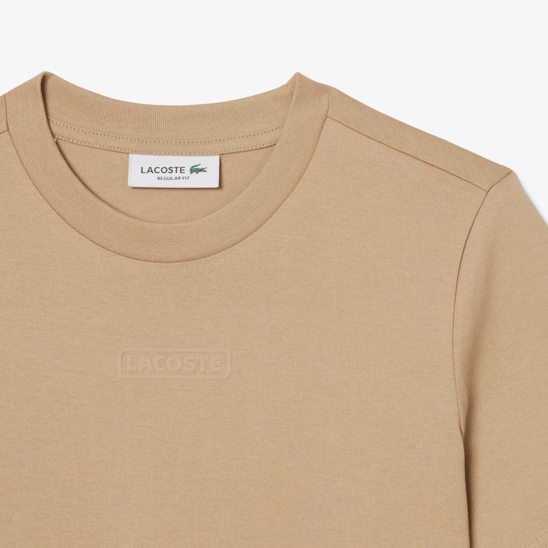 Lacoste Print Cotton Kadın Bej T-Shirt