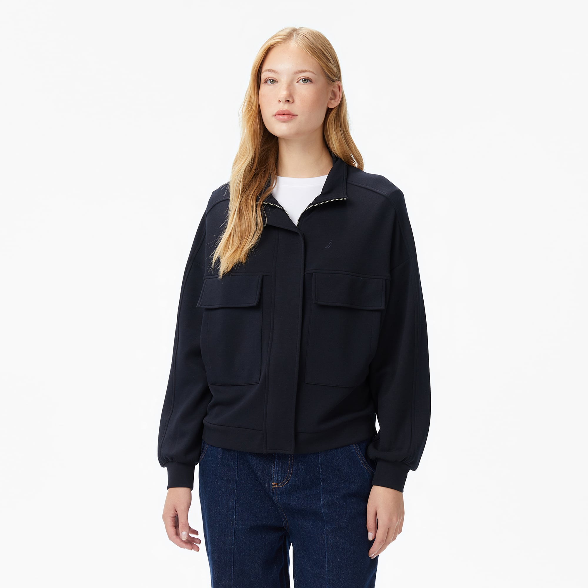 Nautica Kadın Siyah Oversize Sweatshirt