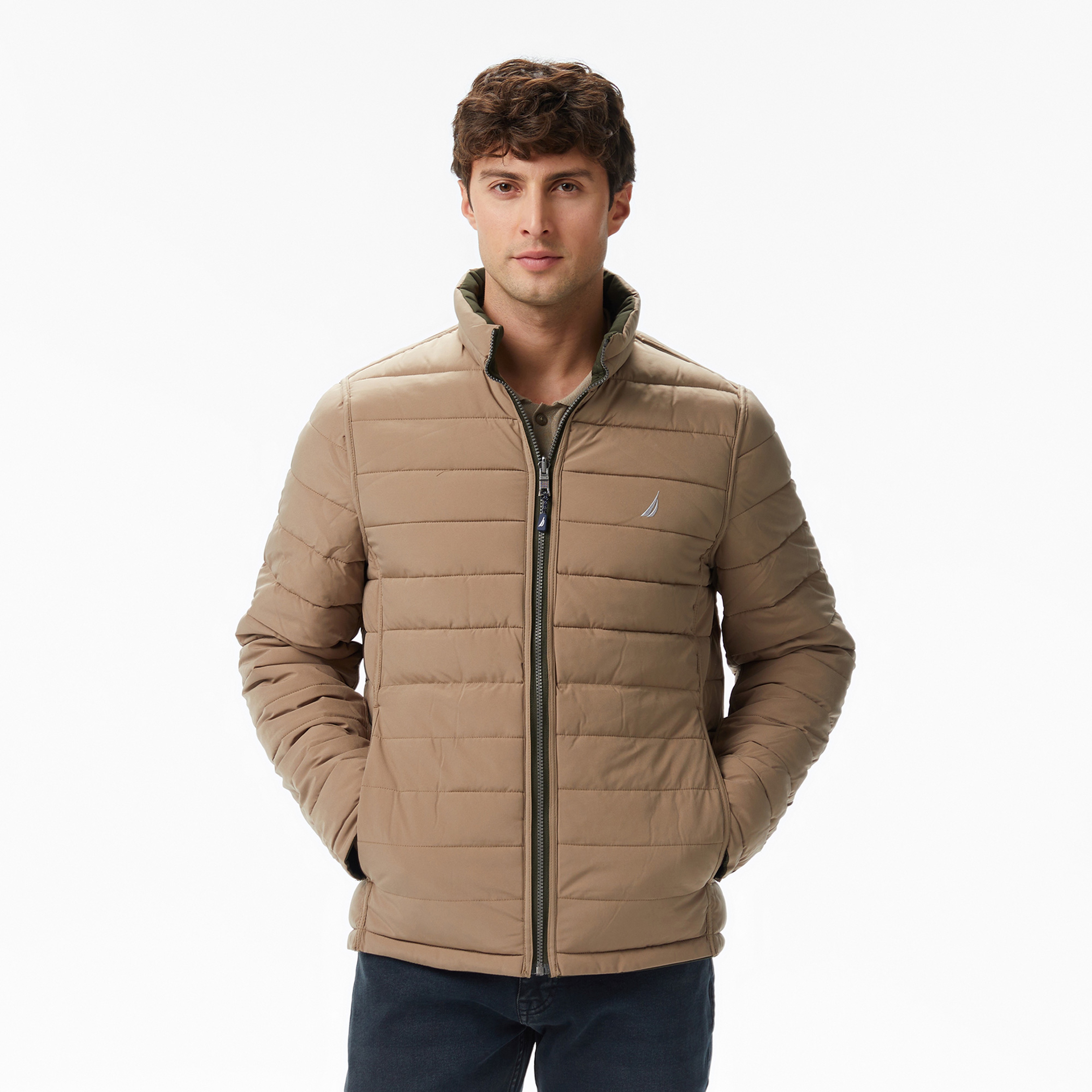 Nautica Erkek Yeşil Regular Fit Çift Taraflı Mont