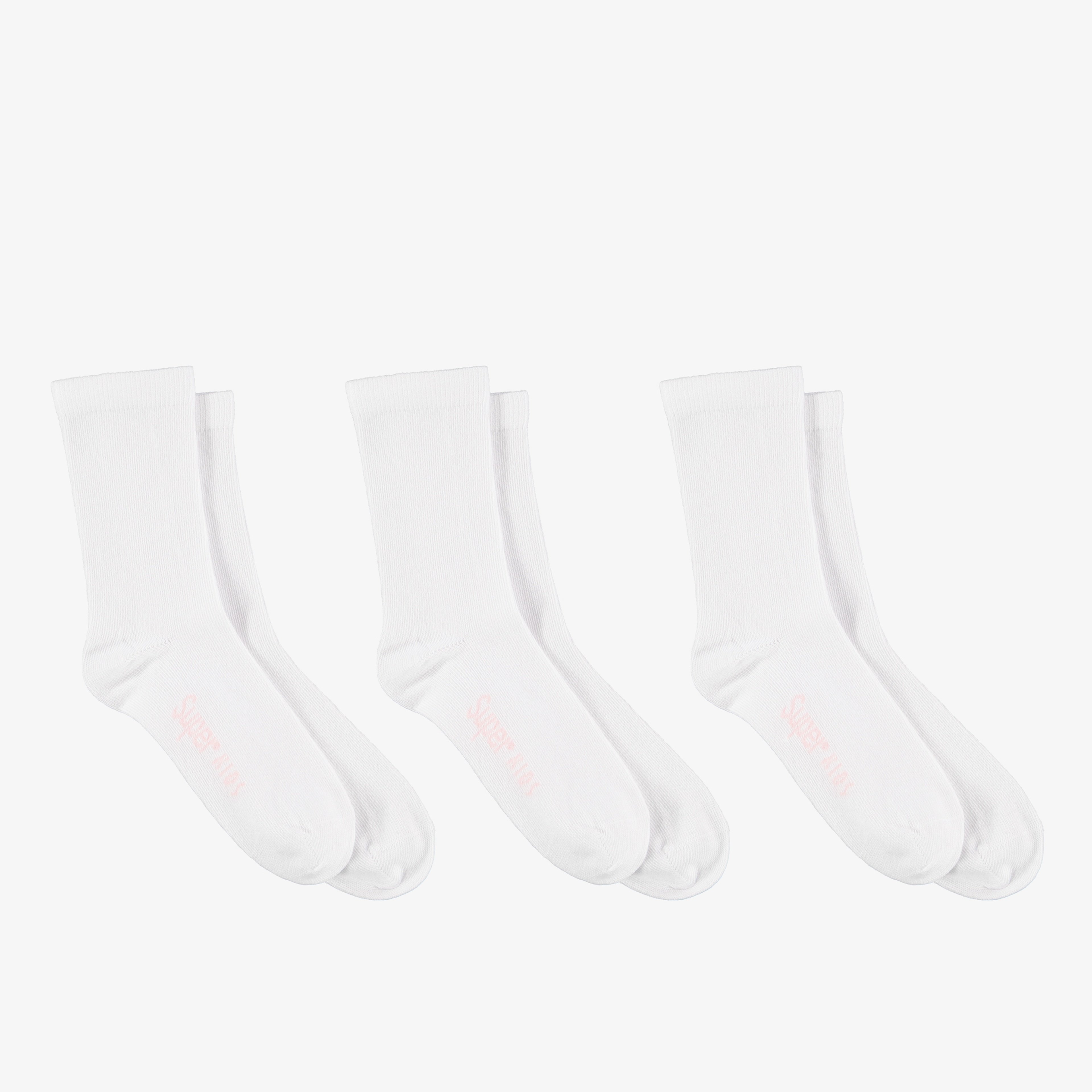 UNITED4 Classic 3lü Çocuk Beyaz Çorap