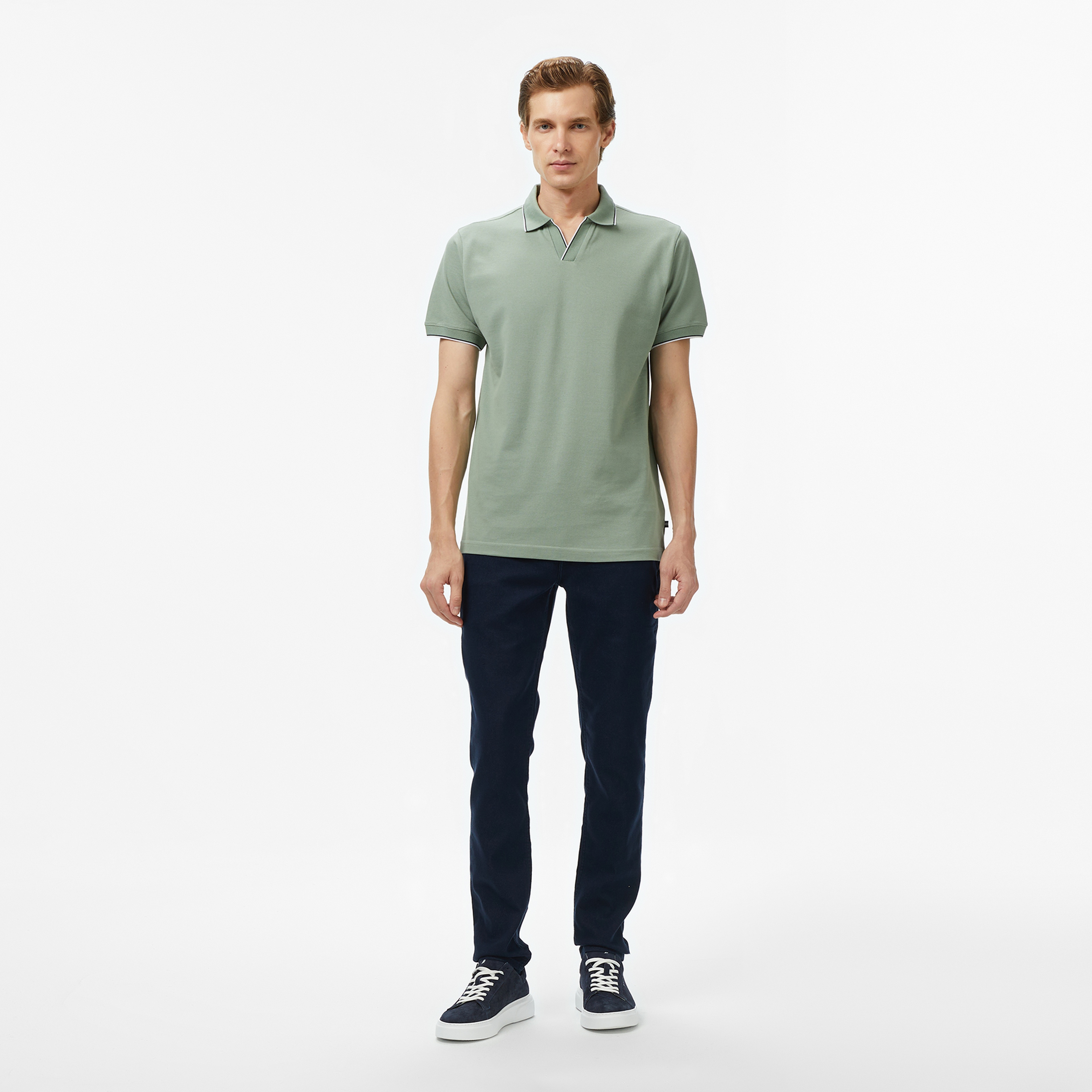 Nautica Erkek Yeşil Classic Fit Polo Yaka T-Shirt