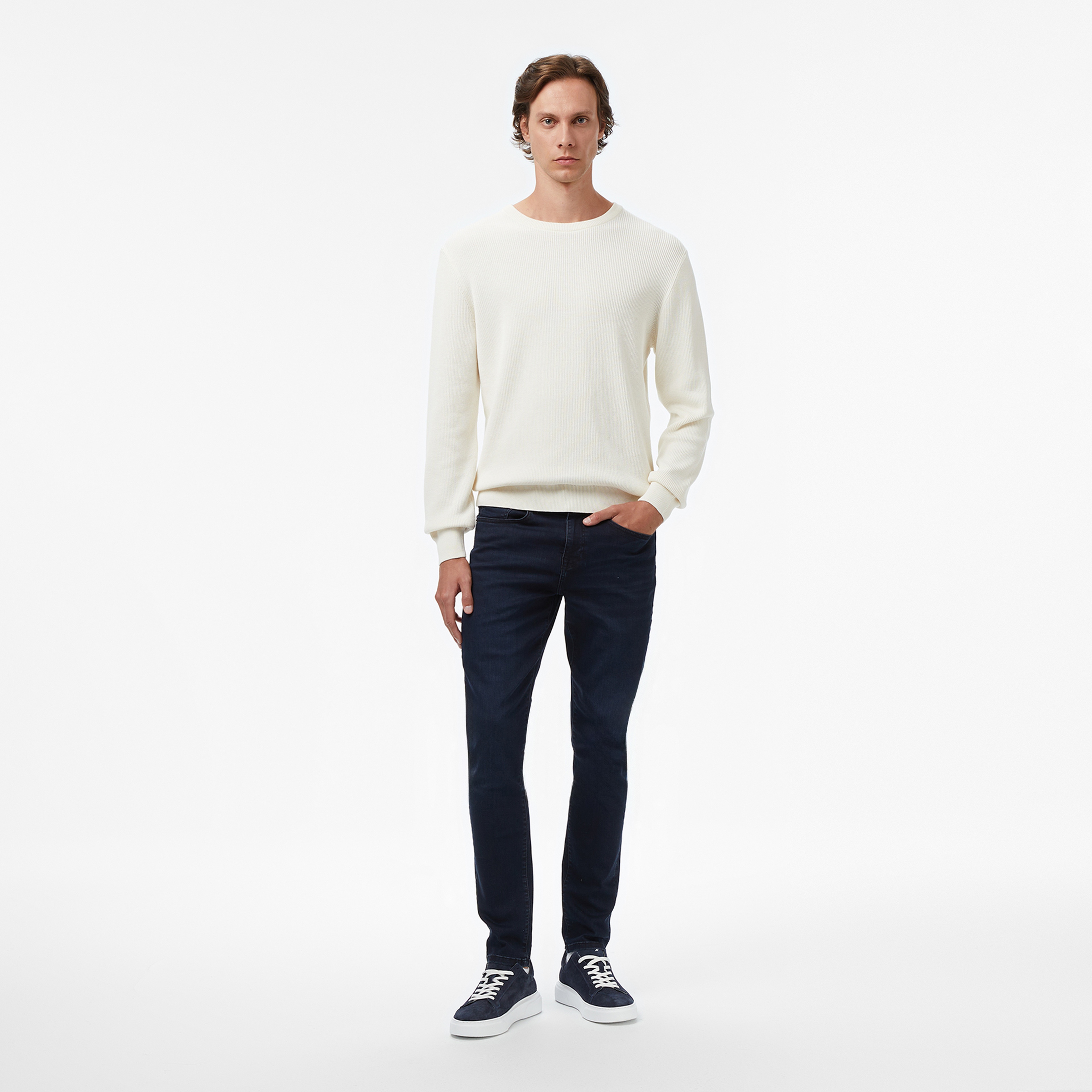 Nautica Erkek Krem Classic Fit Kazak