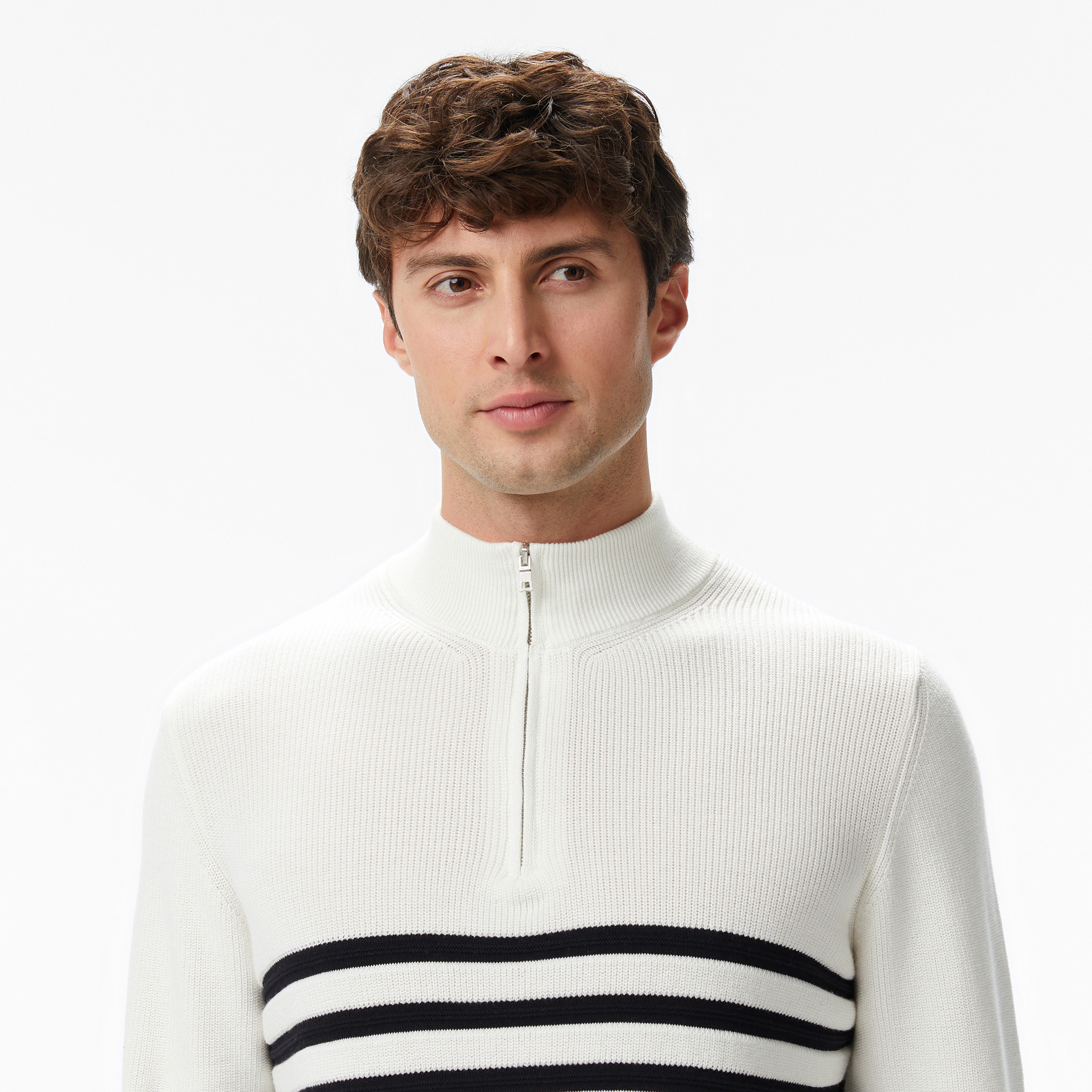 Nautica Erkek Krem Classic Fit Kazak