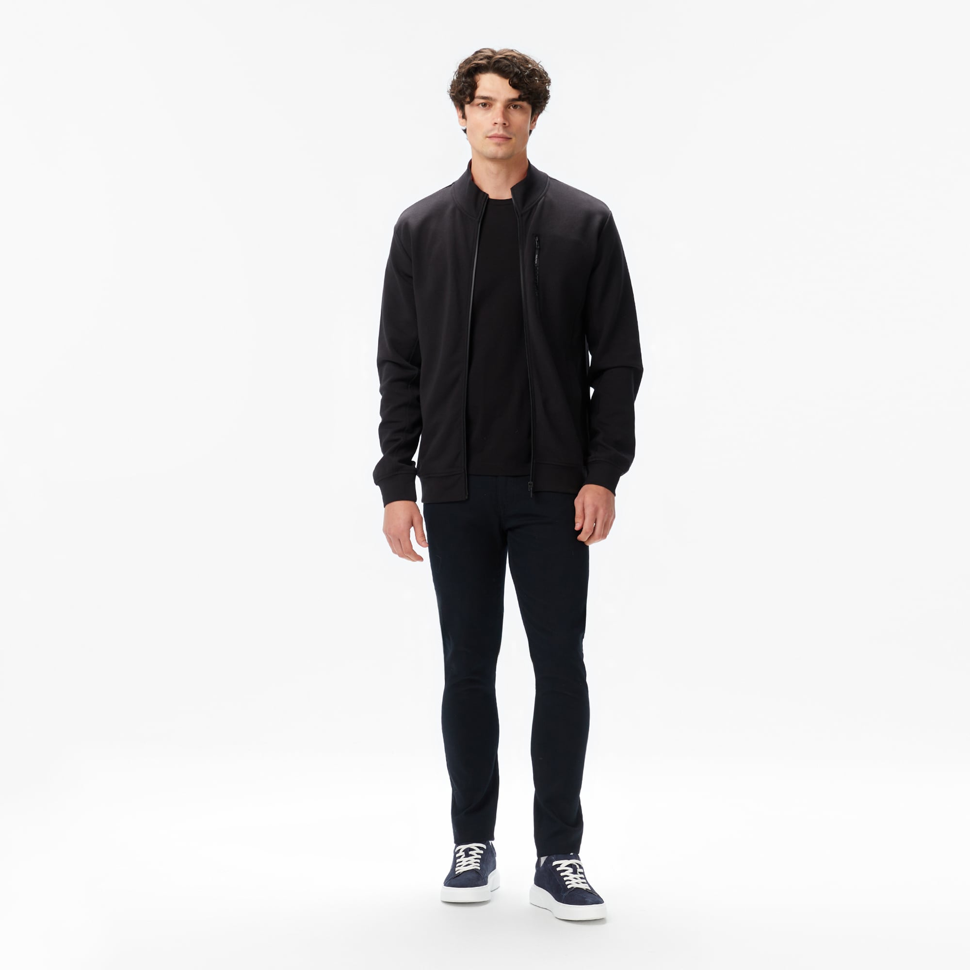 Nautica Erkek Siyah Classic Fit Fermuarlı Sweatshirt