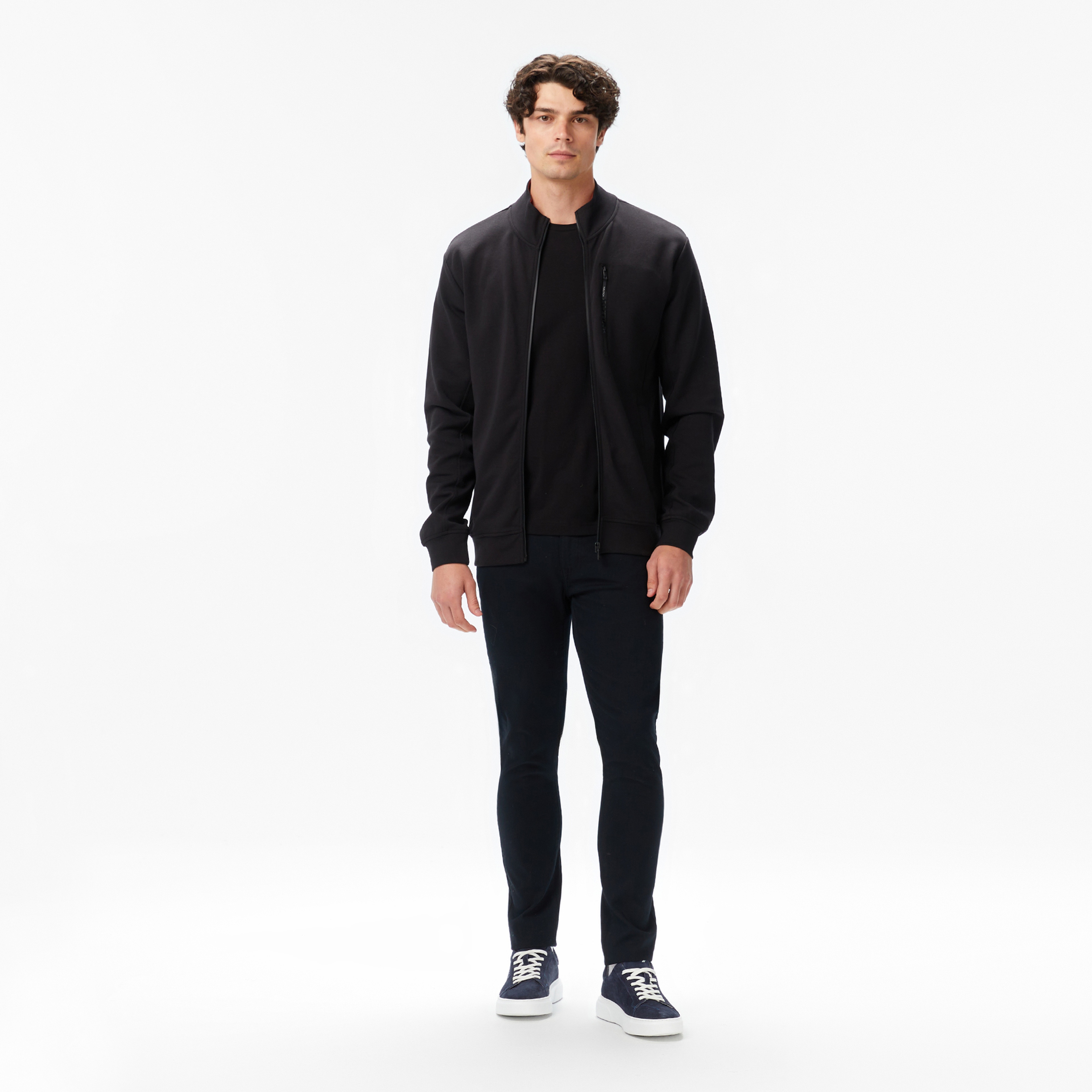 Nautica Erkek Siyah Classic Fit Fermuarlı Sweatshirt