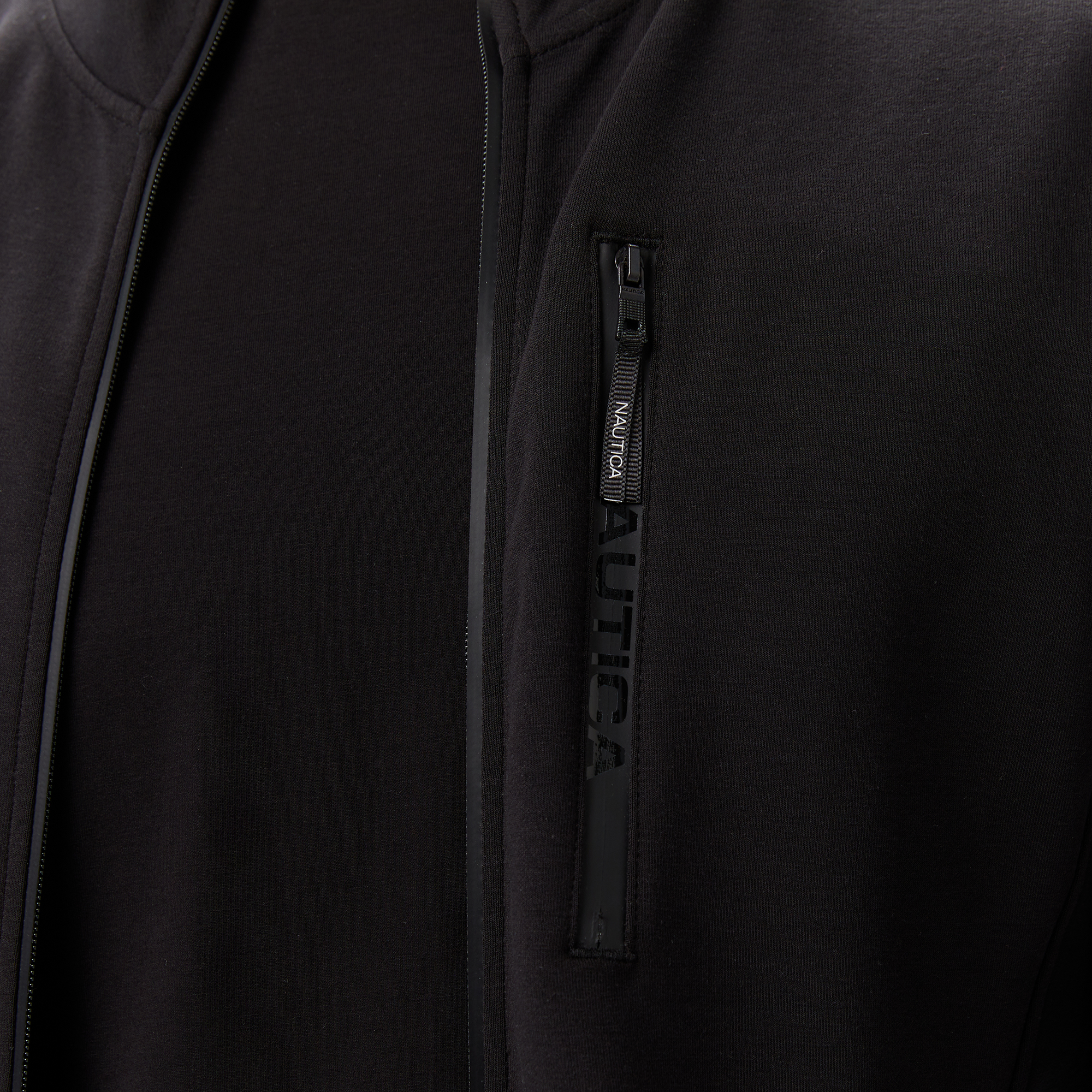 Nautica Erkek Siyah Classic Fit Fermuarlı Sweatshirt