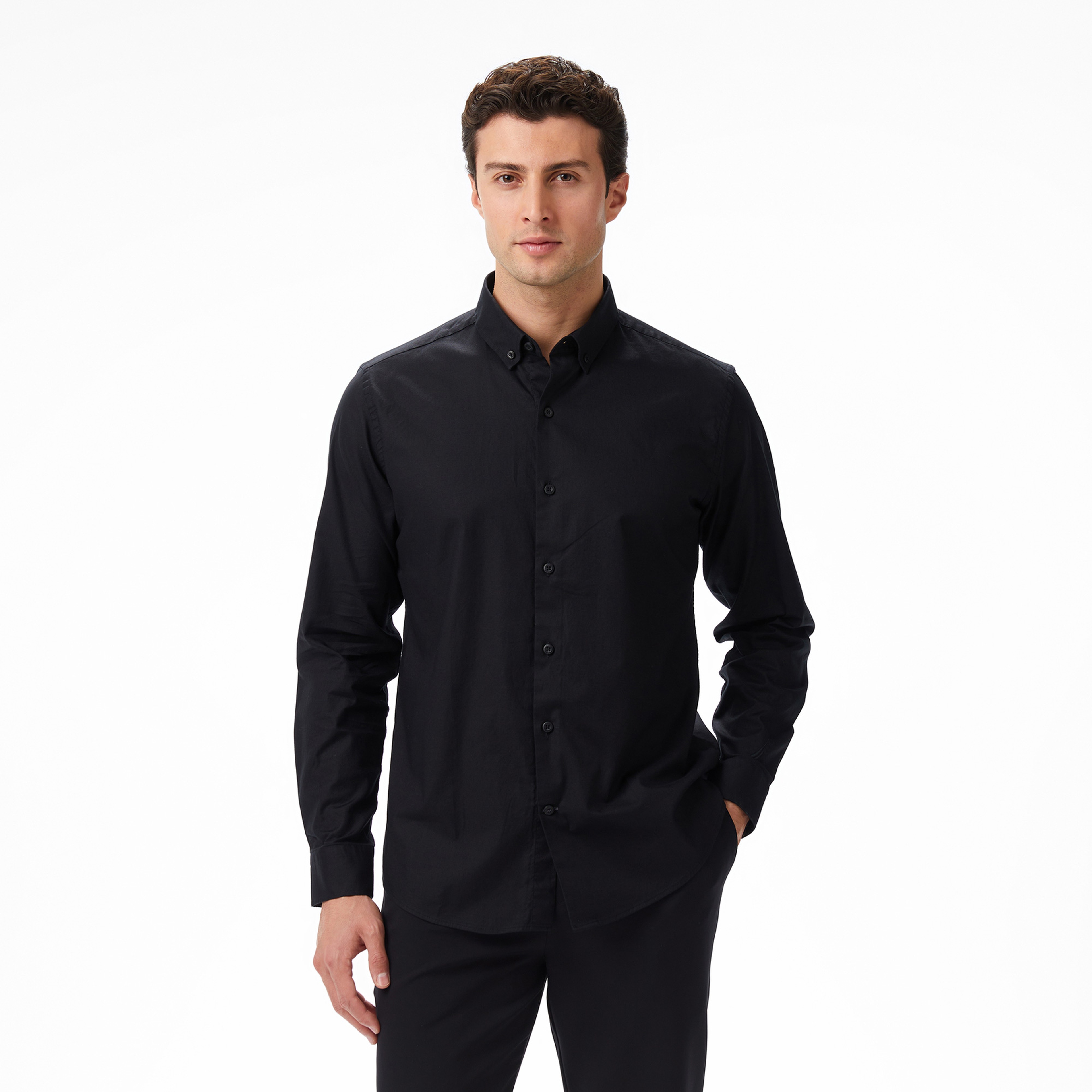 Nautica Erkek Siyah Slim Fit Gömlek