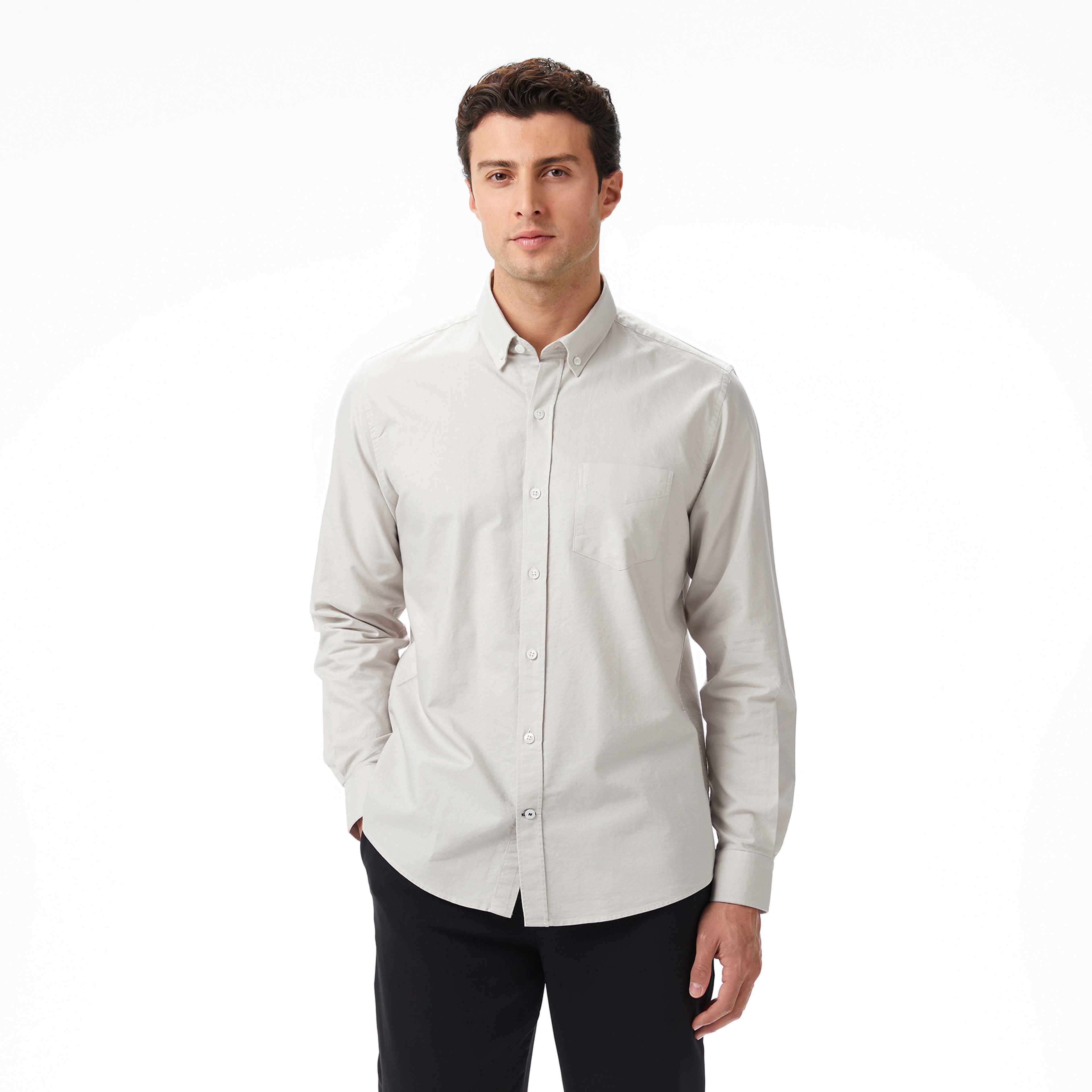 Nautica Erkek Gri Classic Fit Gömlek