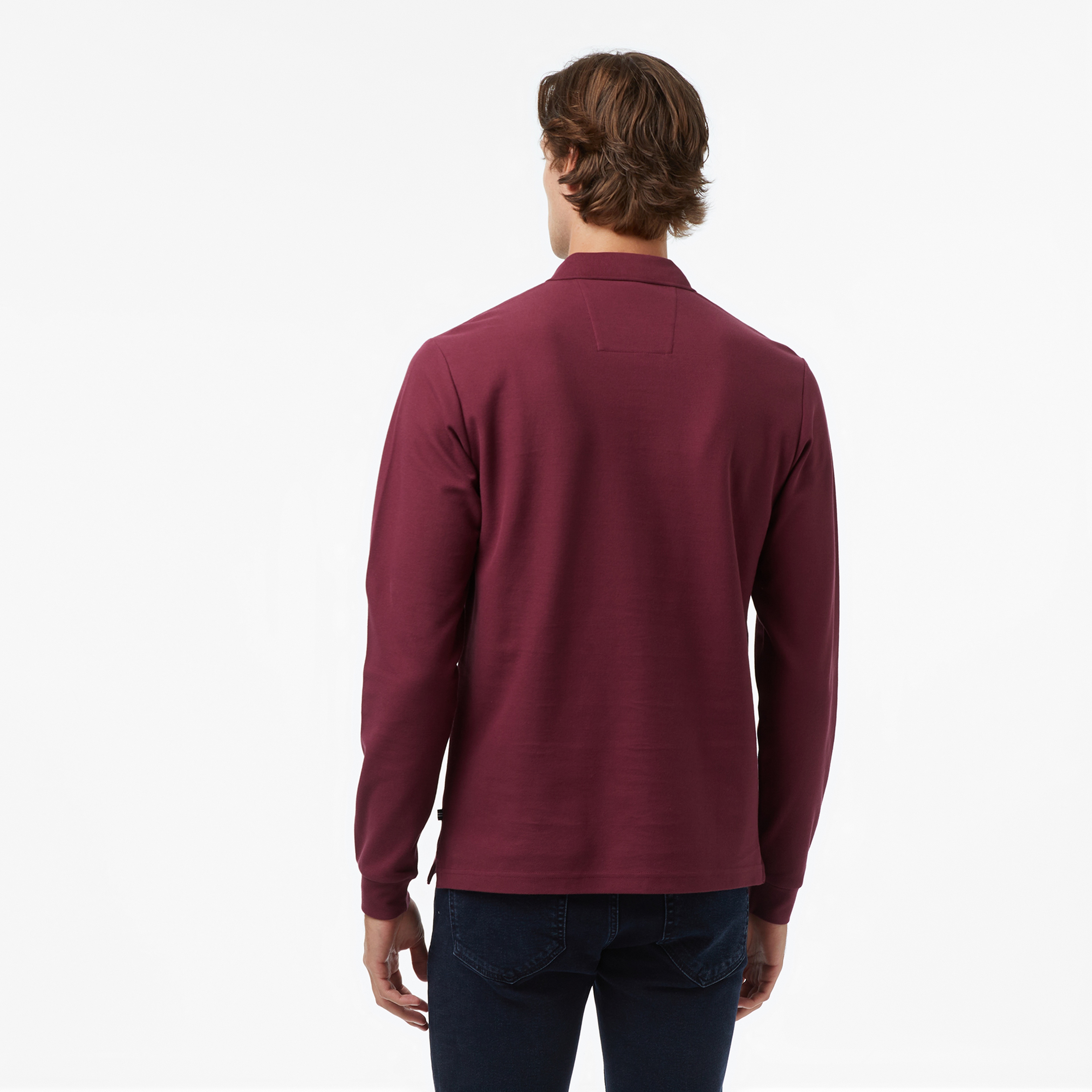 Nautica Erkek Bordo Classic Fit Uzun Kollu Polo Yaka T-Shirt