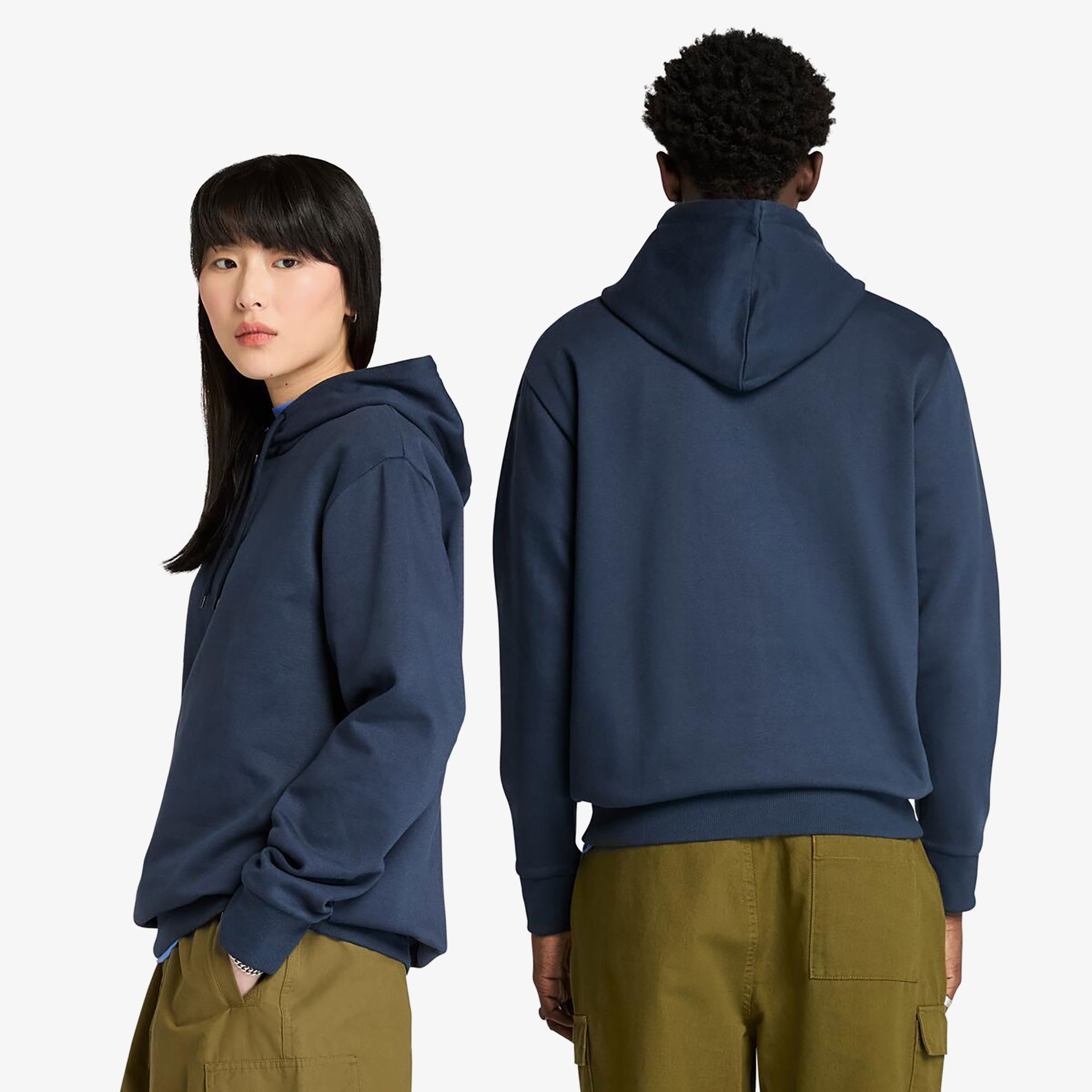Timberland Emboridered Logo Brushback Erkek Lacivert Sweatshirt