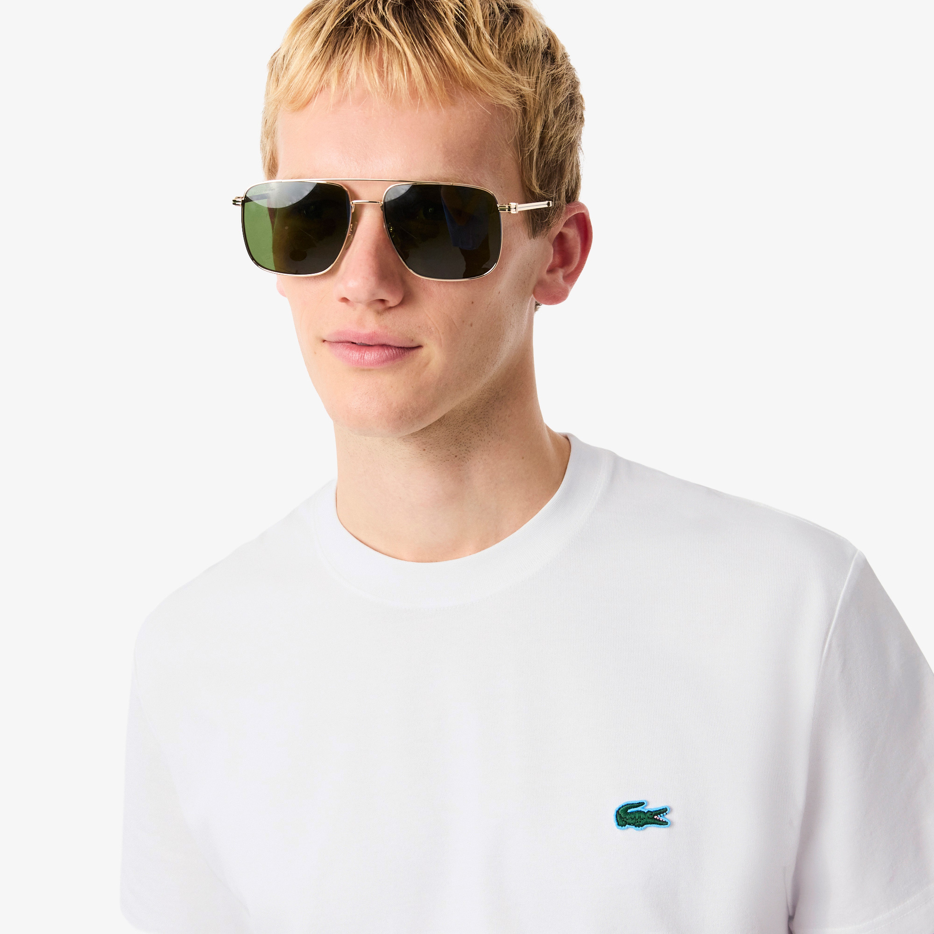 Lacoste Tennis Heritage Multi Print Erkek Beyaz T-Shirt