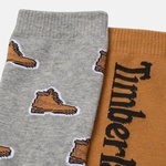 Timberland Hampshire 2 Pack Boot Print Crew Unisex Gri Çorap