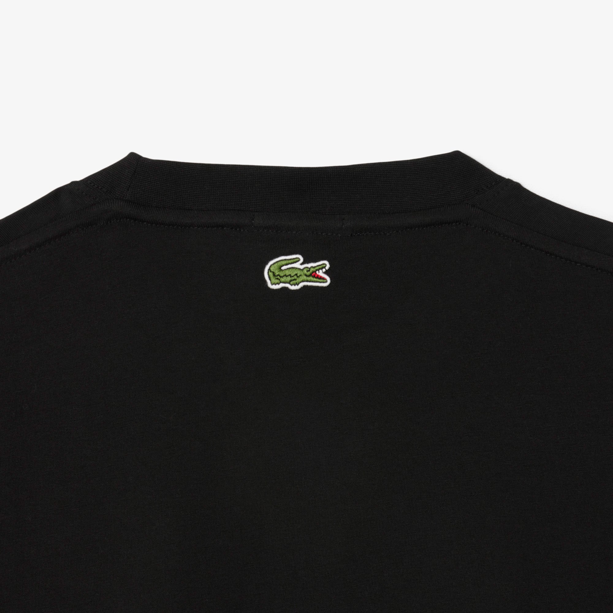 Lacoste Signature Print Paris Unisex Siyah T-Shirt